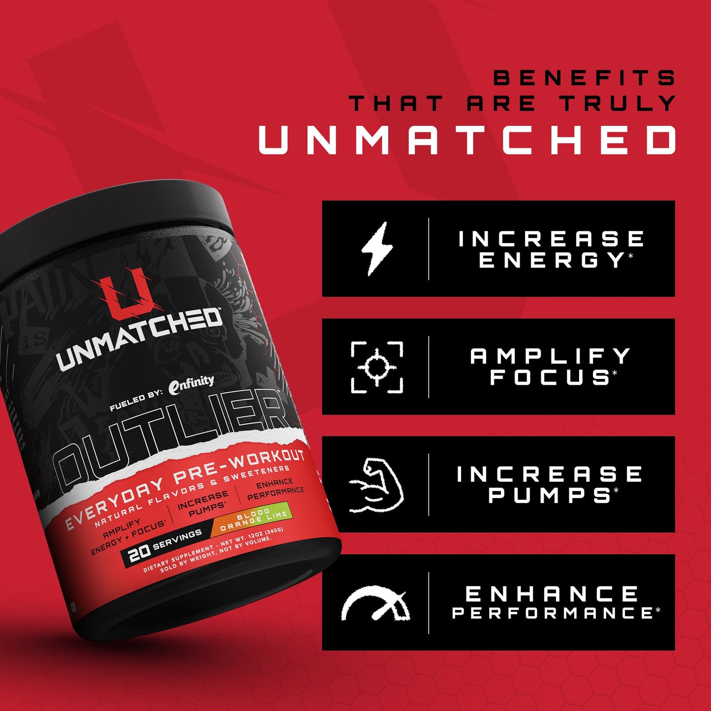 Unmatched Outlier Everyday Pre Workout Powder 12