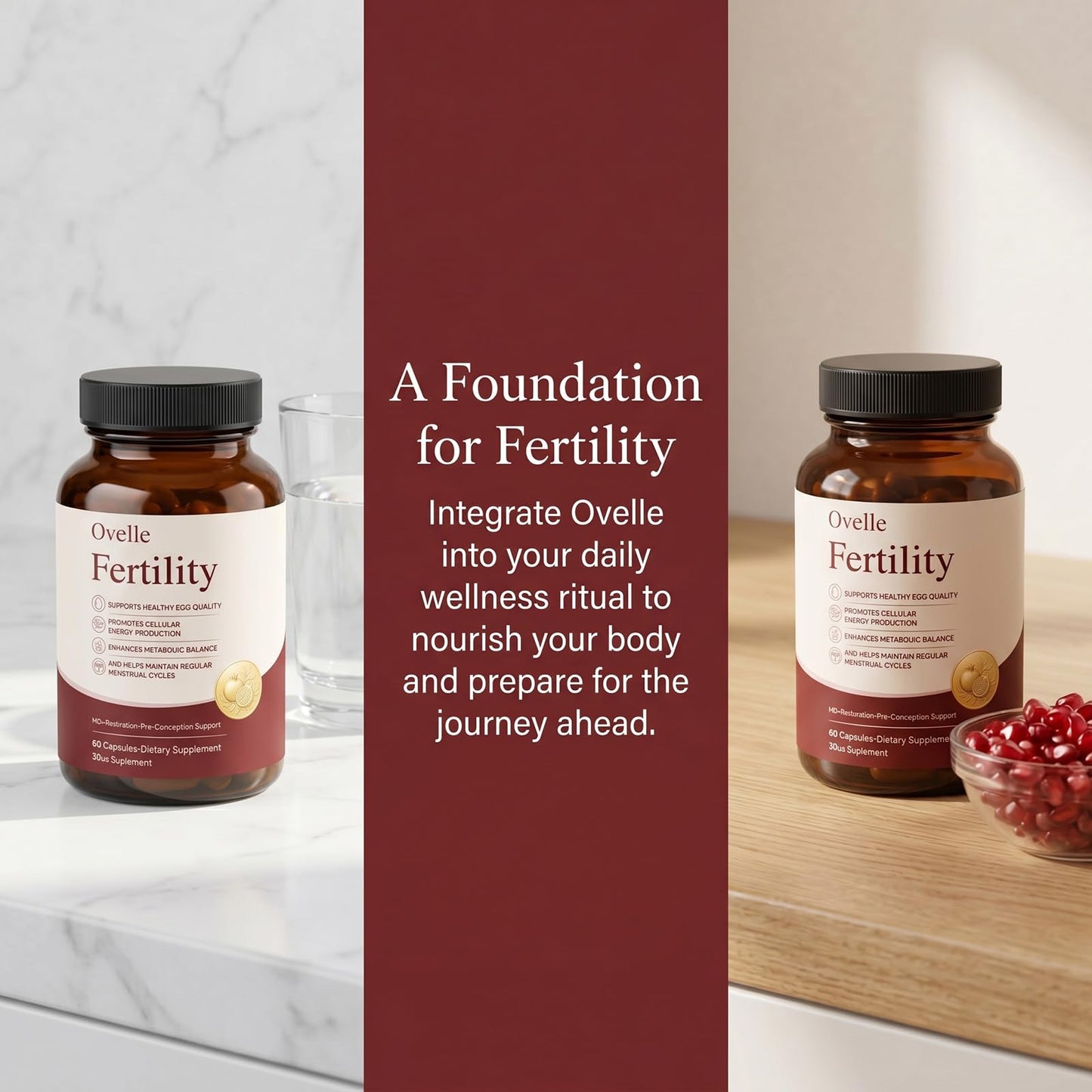 OVELLE FERTILITY Supplement for Women, Hormonal Balance & NAD+ Energy Support, 1 Capsule