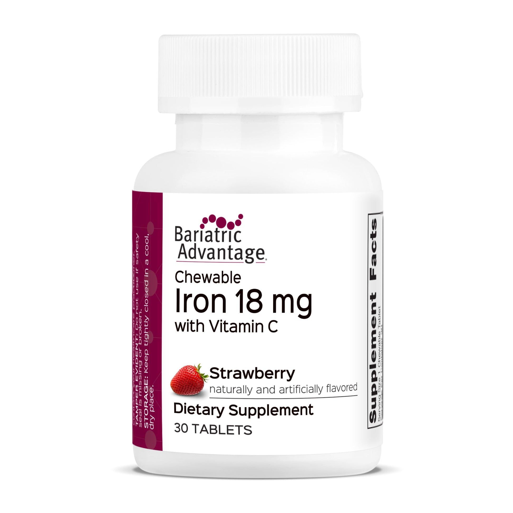 Bariatric Advantage Iron 18 mg with Vitamin C Ferronyl Carbonyl Iron Tablet 30 Count