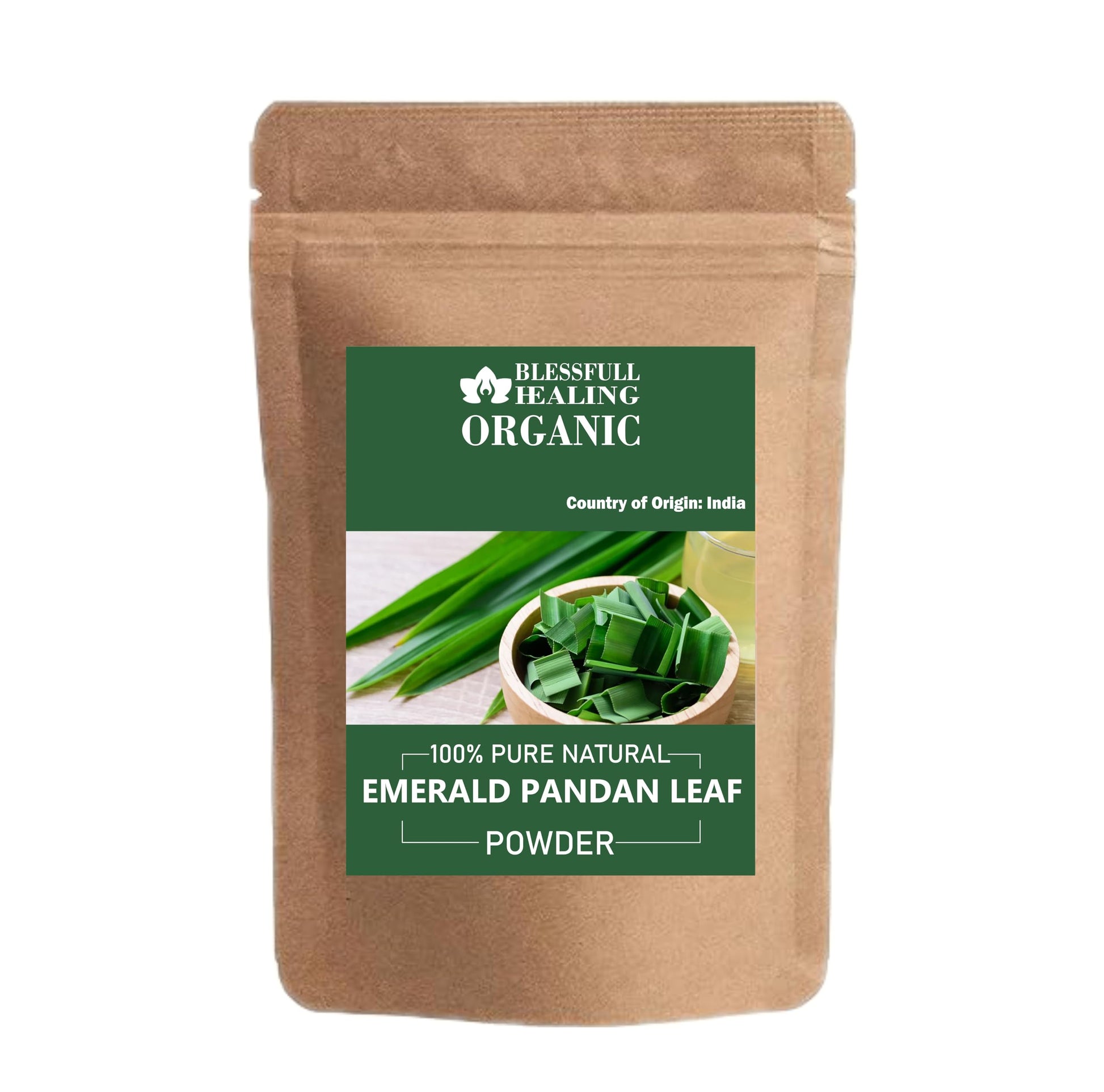 Blessfull Healing Organic Emerald Pandan Leaf Powder, 300 Gram