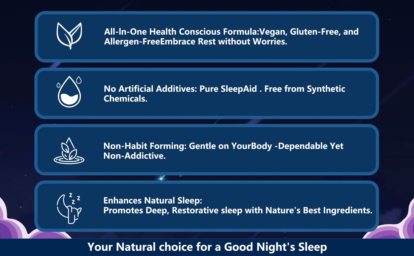 Malvjun Natural Sleep Aid Gummies - Sleep+ Gummies for Adults, Melatonin-Free, 1 Count