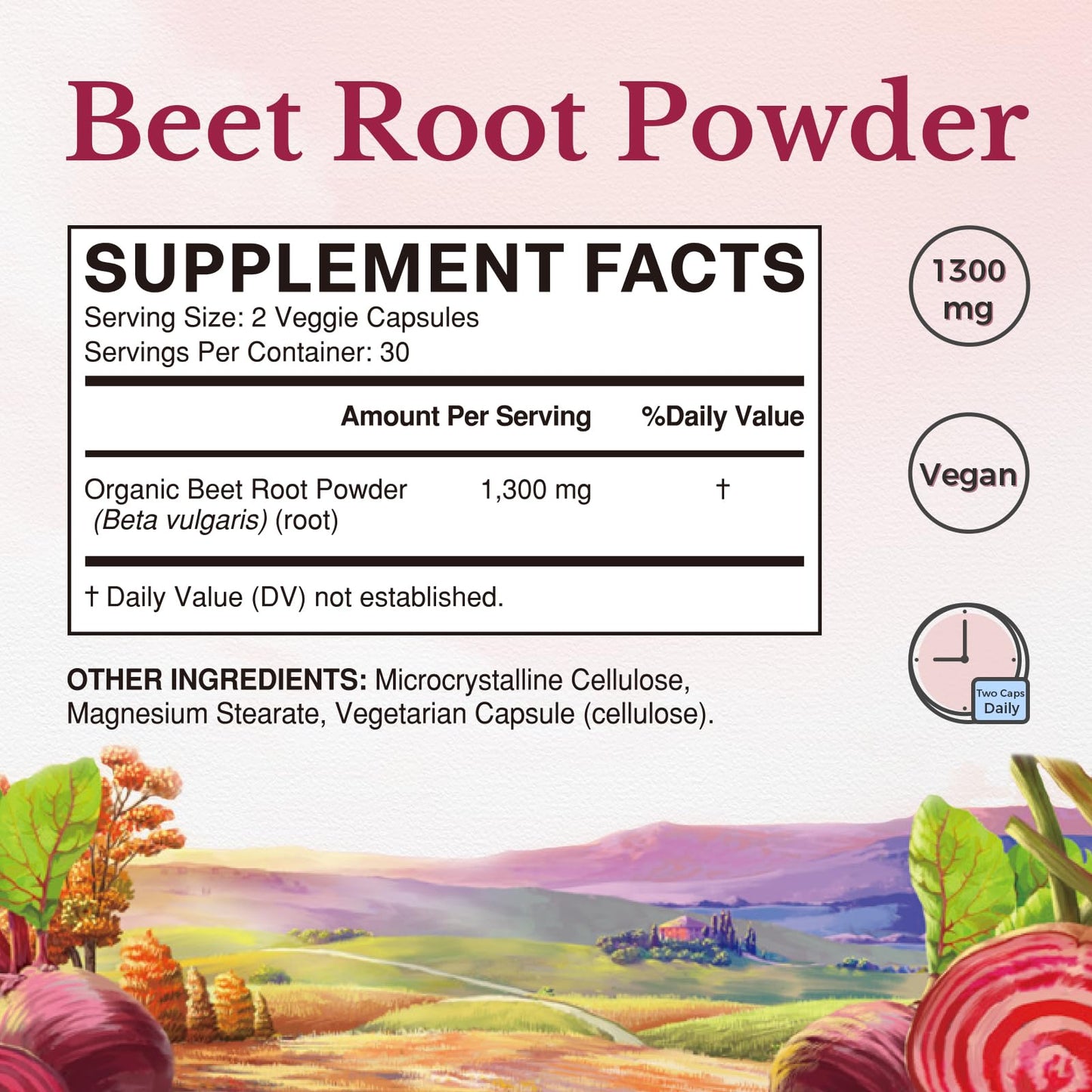 Vitalitown Beet Root 1300 mg Capsules, 60 Count