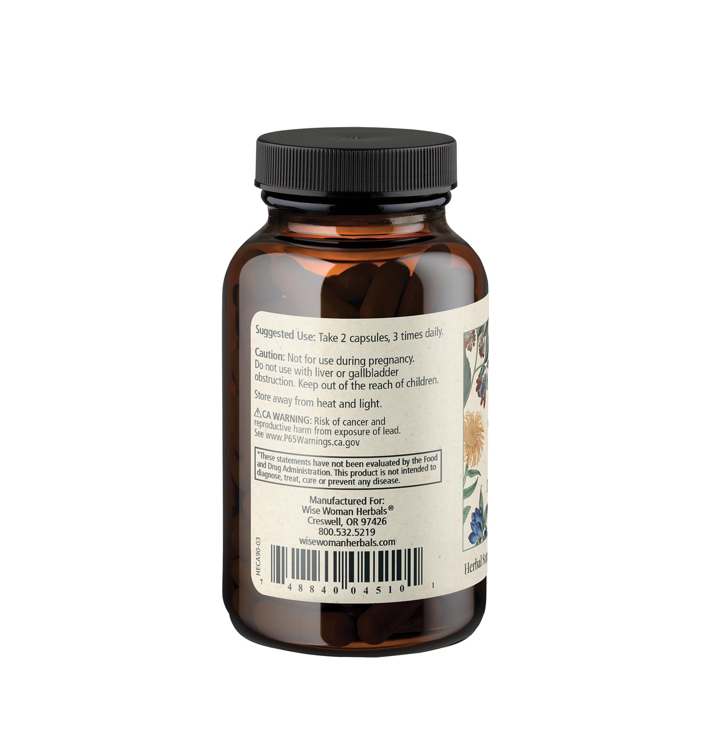 Wise Woman Herbals Great Gut Milk Thistle Capsules 90 Count