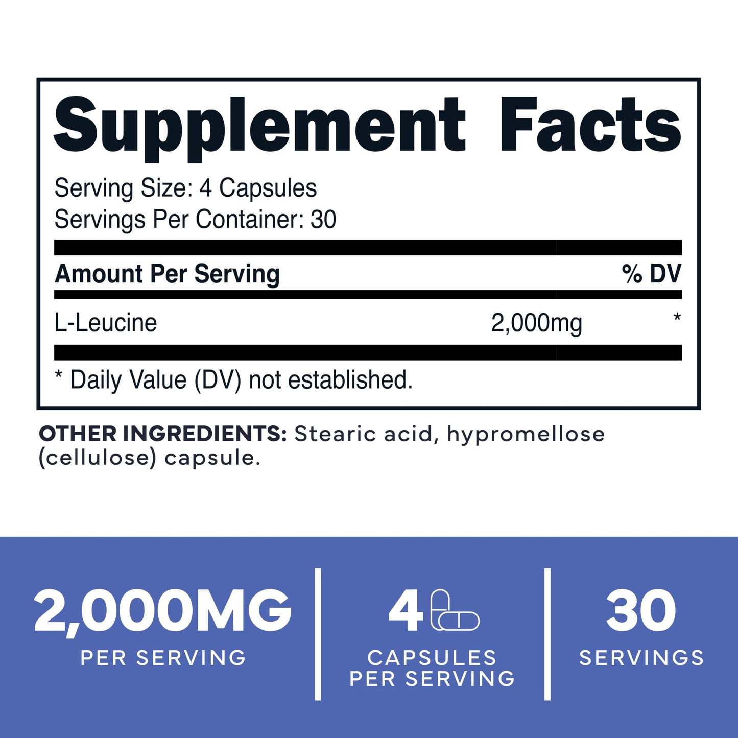 Type Zero L-Leucine Capsules, 120 Count