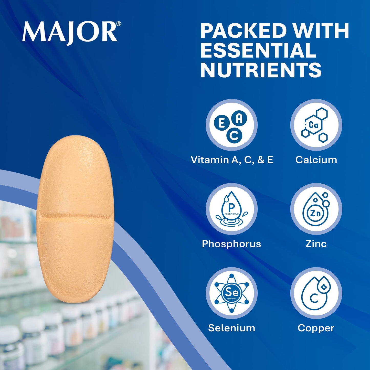 MAJOR ProSight Vitamin and Mineral Supplement Daily Multivitamin for Women and Men with High Potency Zinc and Antioxidants, 120 Tablets