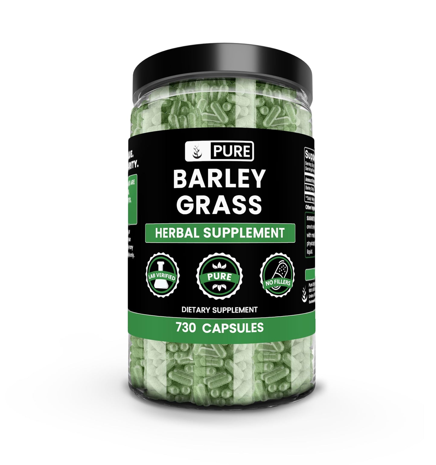Pure Original Ingredients Barley Grass Capsules 730 Count