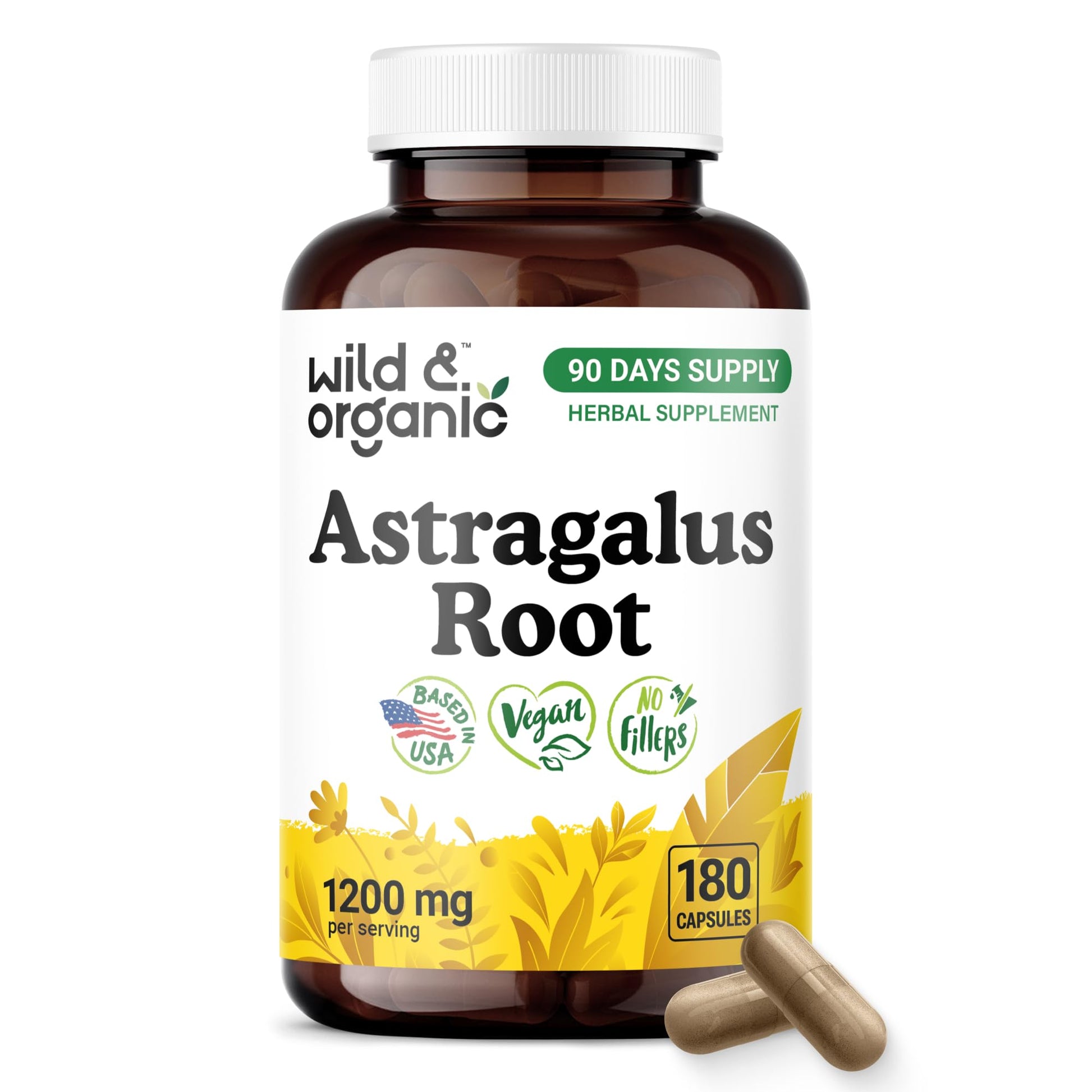 Wild & Organic Astragalus Capsules 60 Count