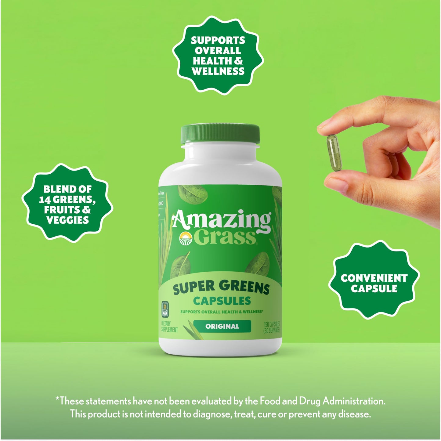 Amazing Grass Super Greens Capsules, 150 Count