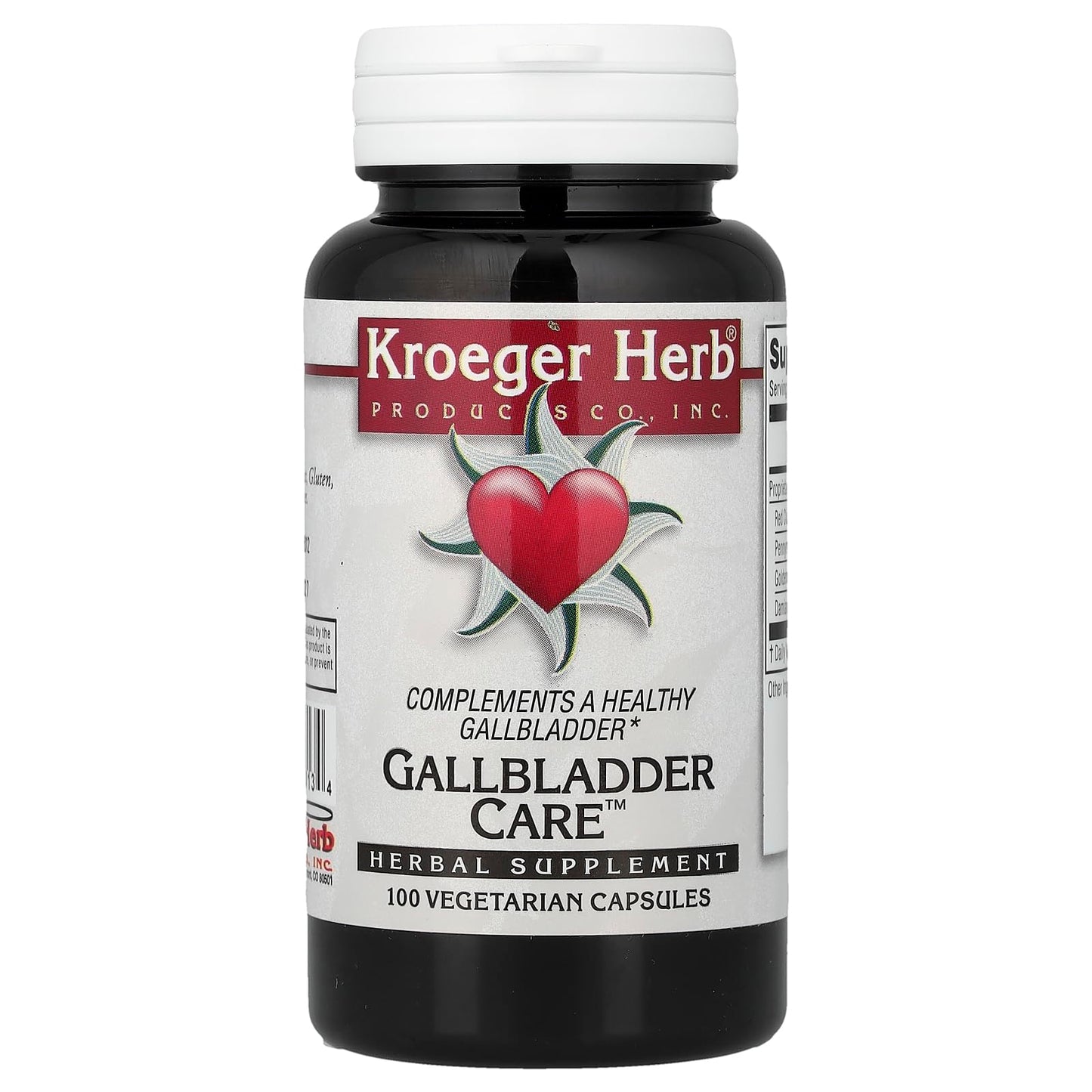 Kroeger Herb Products Gallbladder Care Vegetarian Capsules, 100 Count