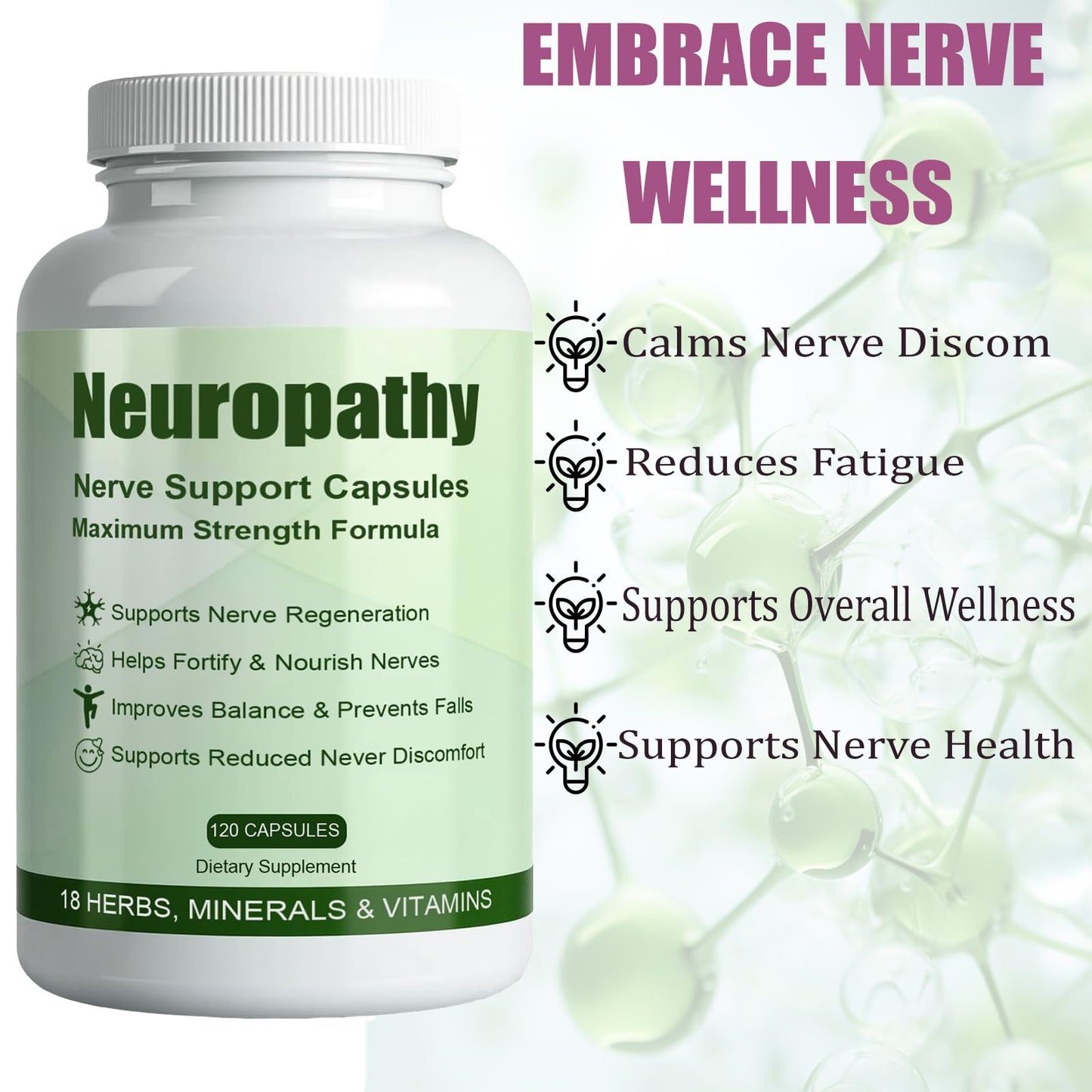 DFTLUUE Neuropathy Pills - Neuro-Support with Alpha Lipoic Acid 600 mg for Nerve Health Capsule, 120 Count