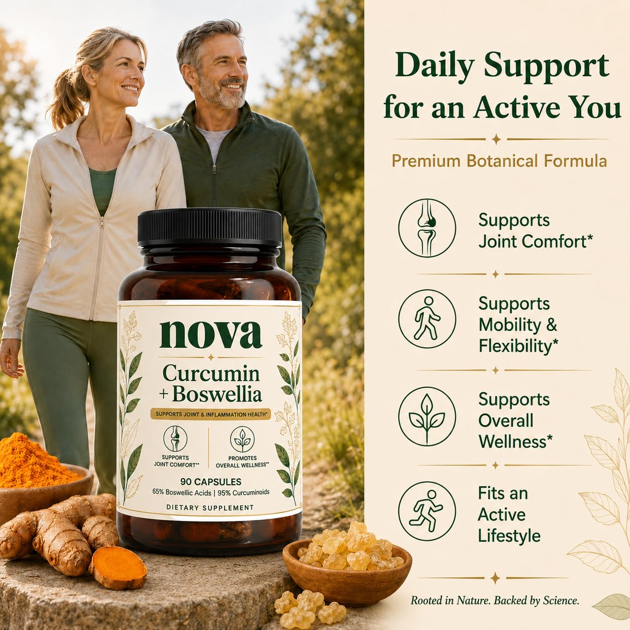 PTZ Crystal Nova Curcumin Boswellia Joint Support Softgel 1 Count