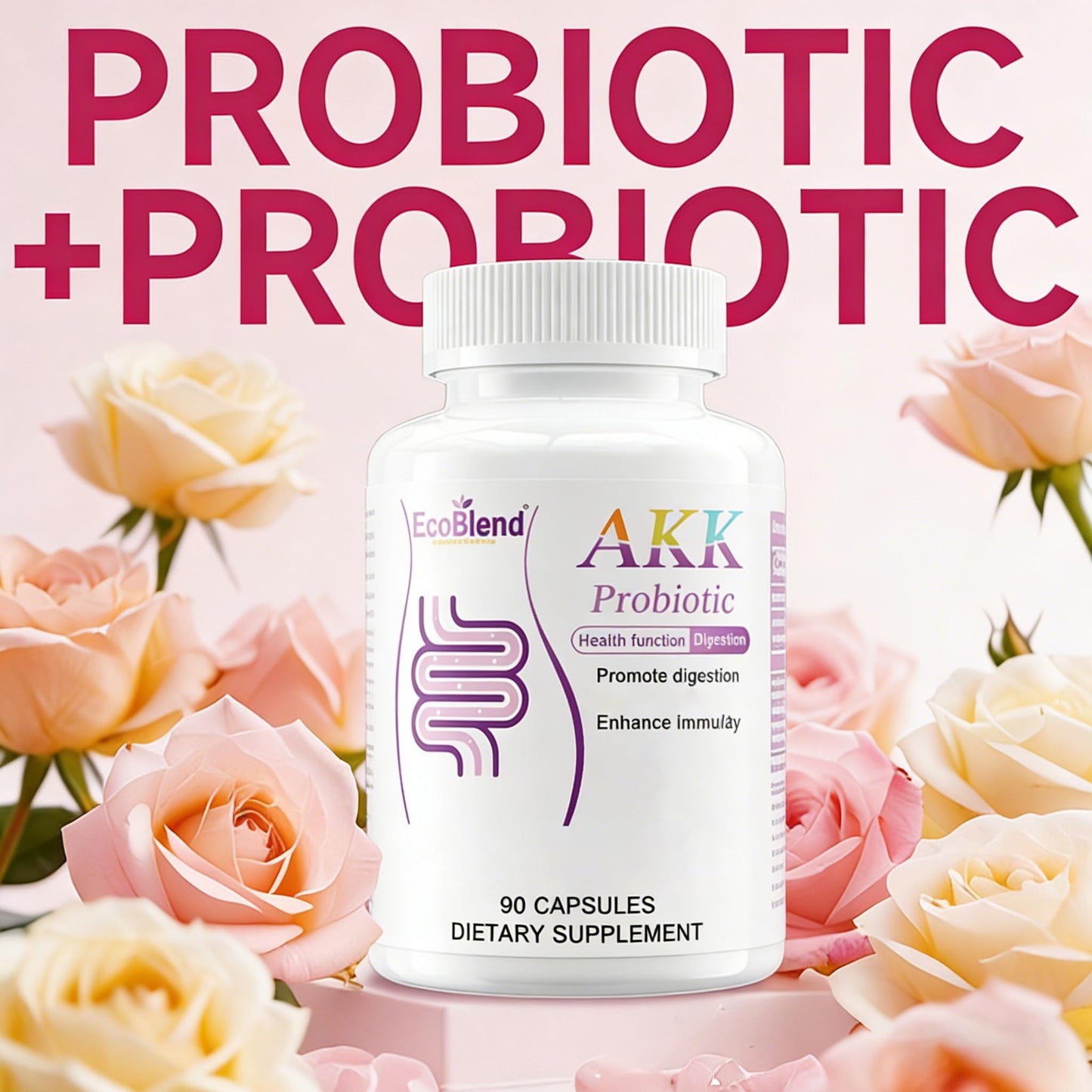 EcoBlend Probiotic 6 Strains AKK Formula for Gut Health Capsules 90