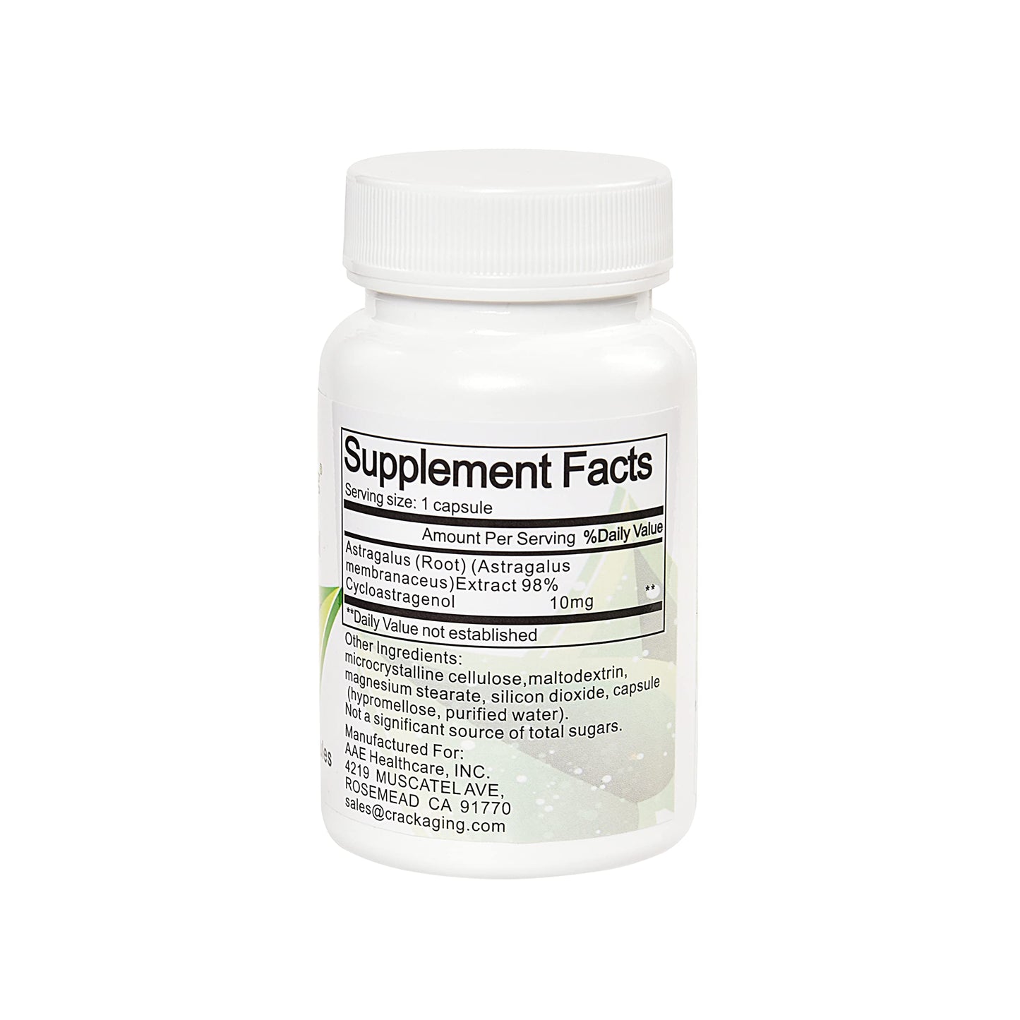 Crackaging Super-Absorption Cycloastragenol 98% Capsules, 10 mg, 30 Veggie Capsules - Anti-Aging & Telomerase Activation & DNA Health Immunity Boost