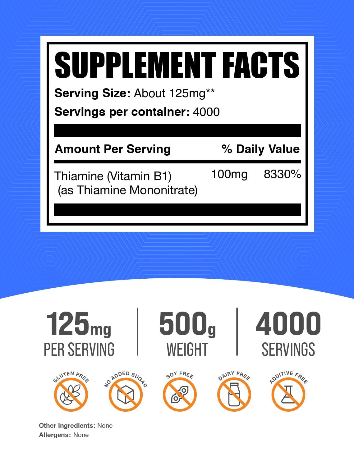 BulkSupplements Thiamine Mononitrate Powder 17.6 oz