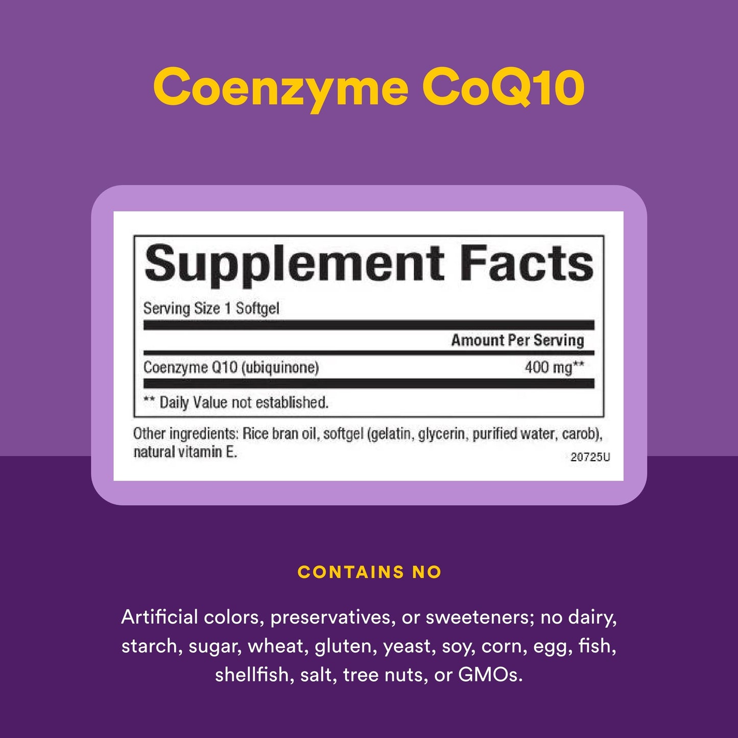 Natural Factors Coenzyme Q10 400mg Softgel, 60 Count