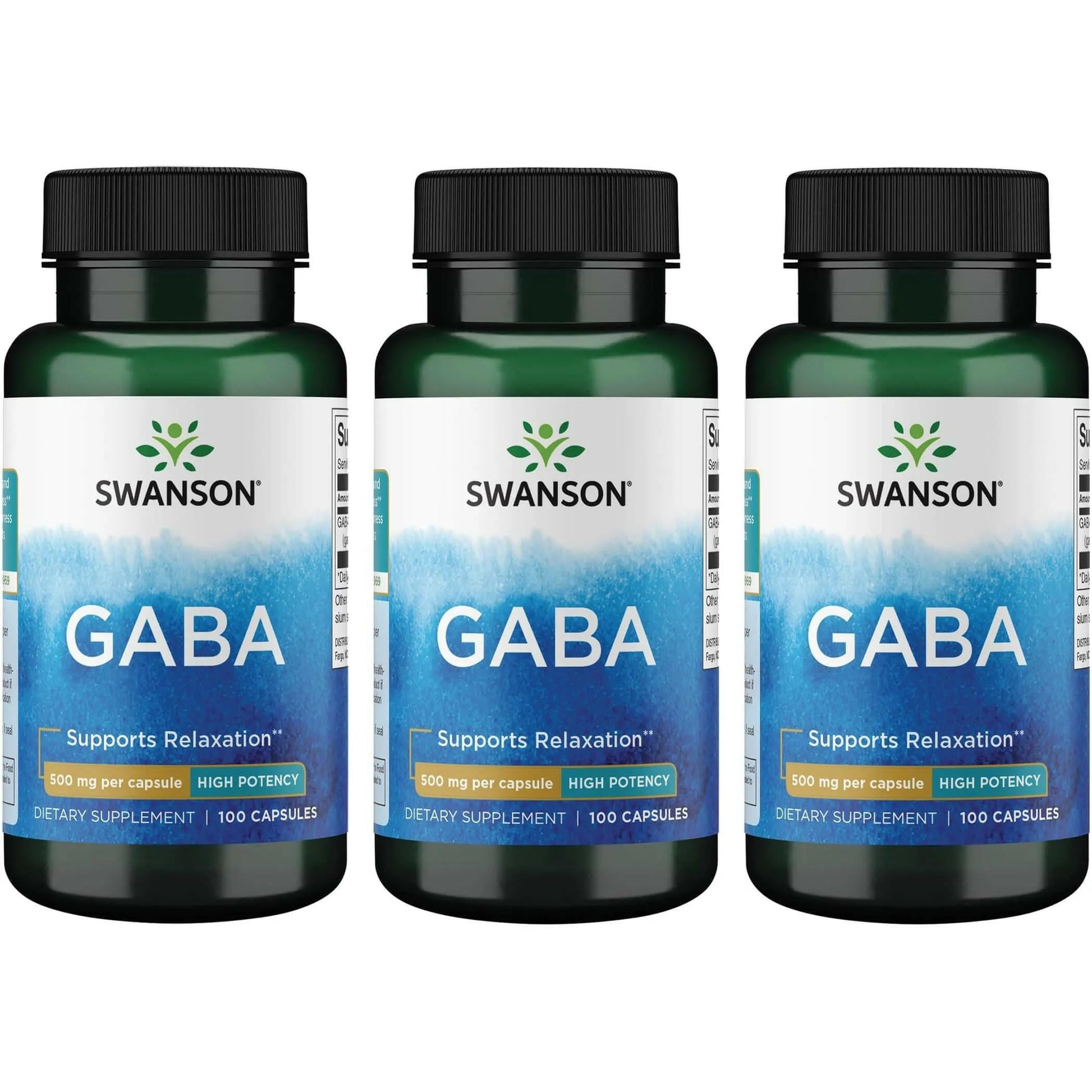 Swanson GABA Amino Acid Supplement Capsule, 300 Capsules