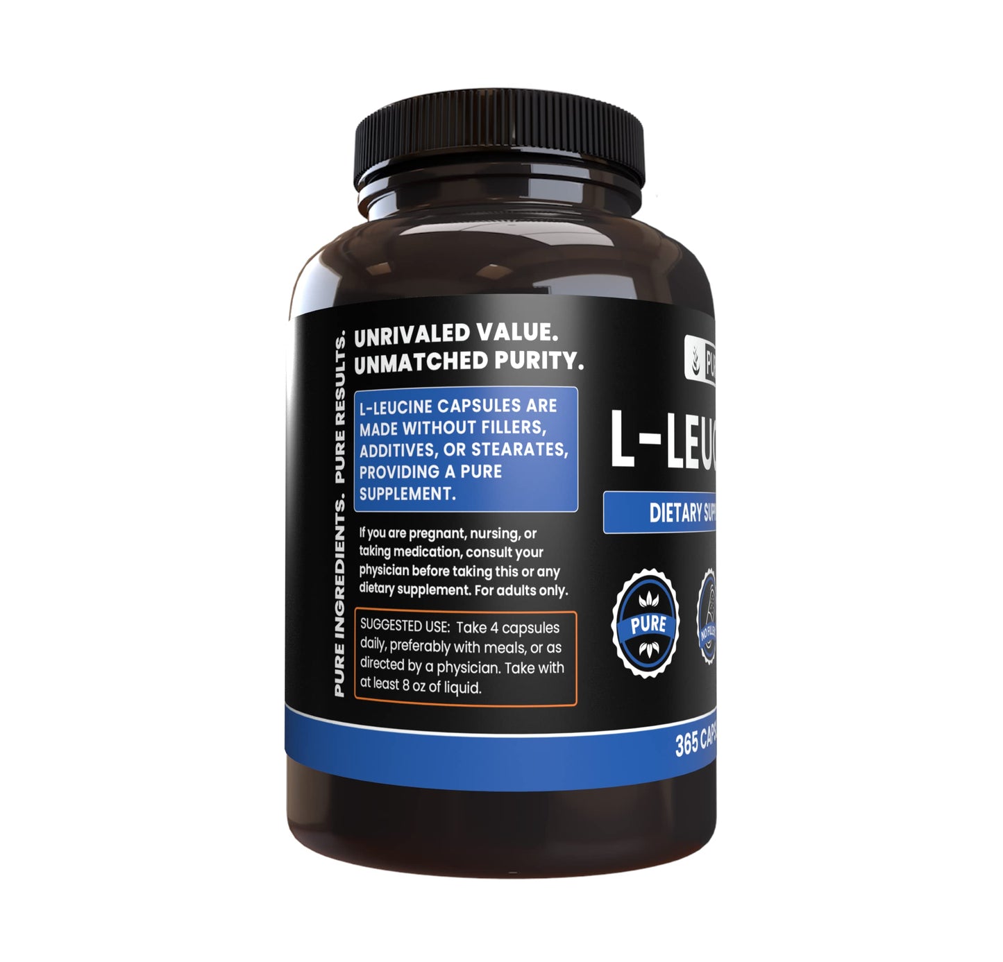 Pure Original Ingredients L-Leucine Capsules 365