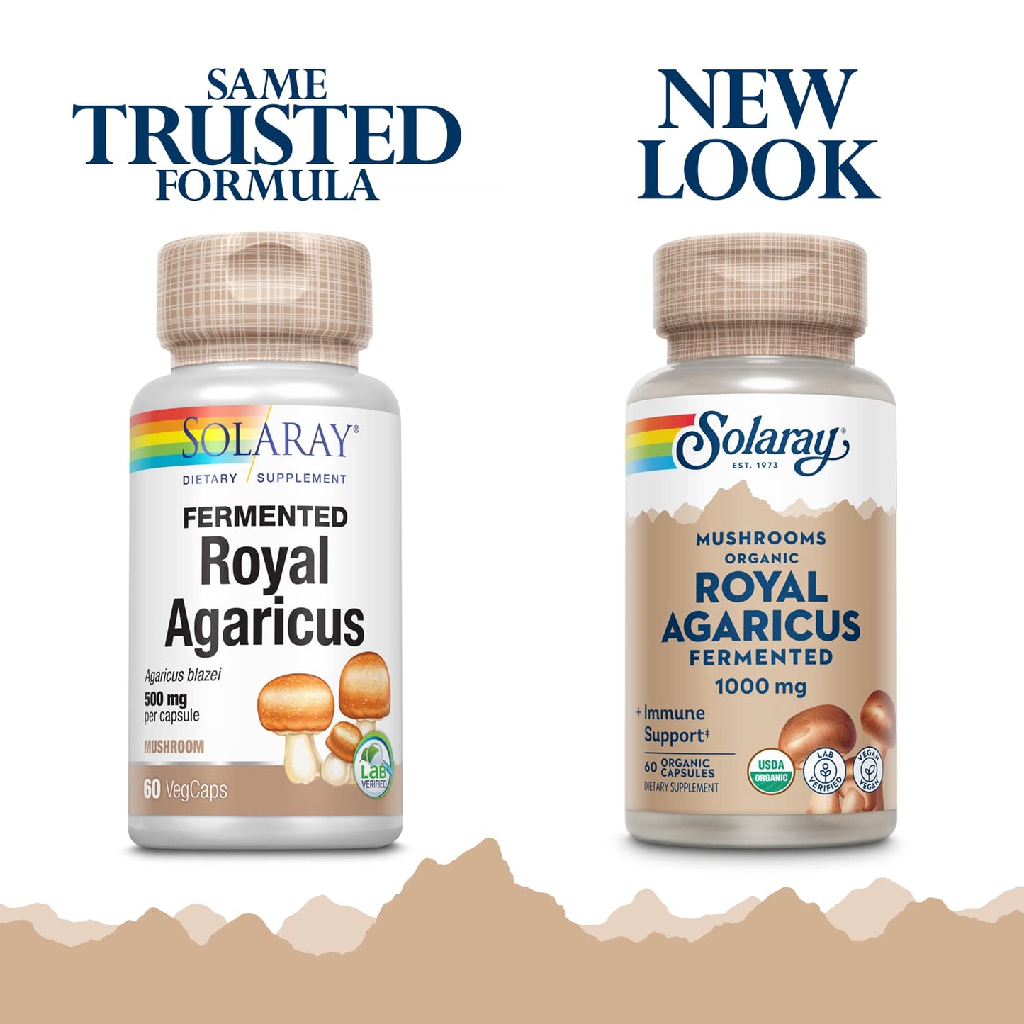 SOLARAY Fermented Royal Agaricus Mushroom 500 mg Capsule, 60 Capsules