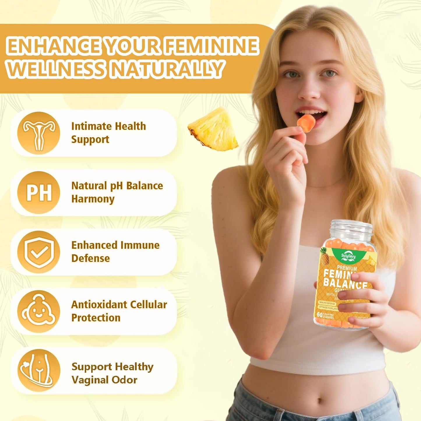 Suiyilary Feminine Probiotics Gummies Powder 3 Count