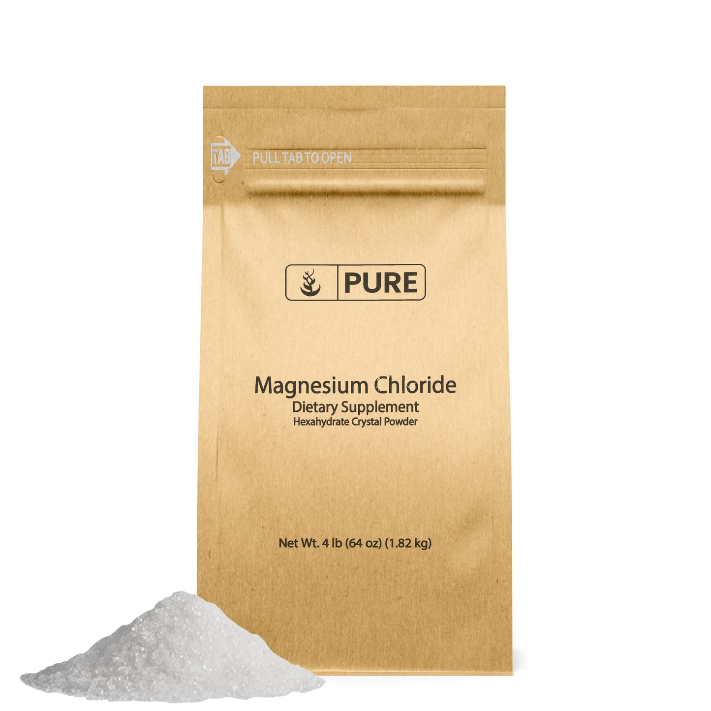 PURE ORIGINAL INGREDIENTS Magnesium Chloride Oral Supplement Crystal Powder, 64 Ounce