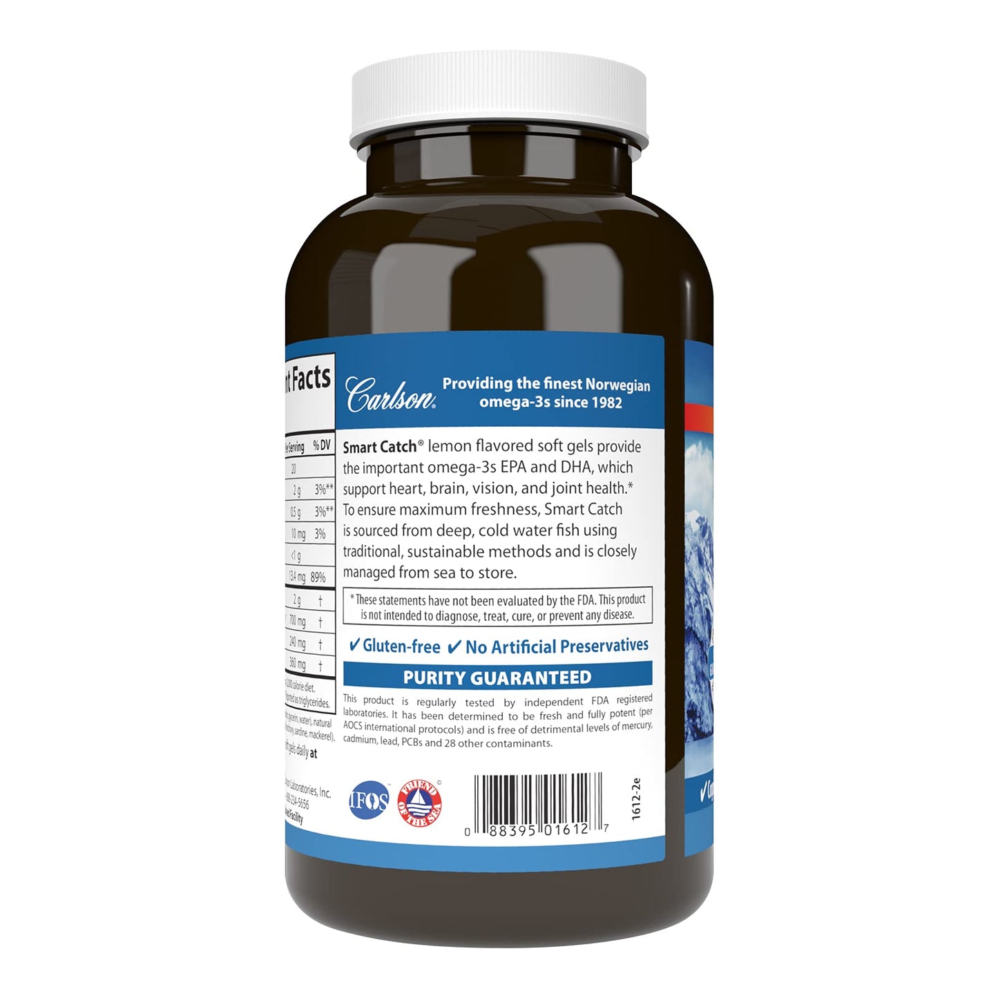 Carlson Teen's Smart Catch Softgels, 700 mg Omega-3s from Norway, 180 Count