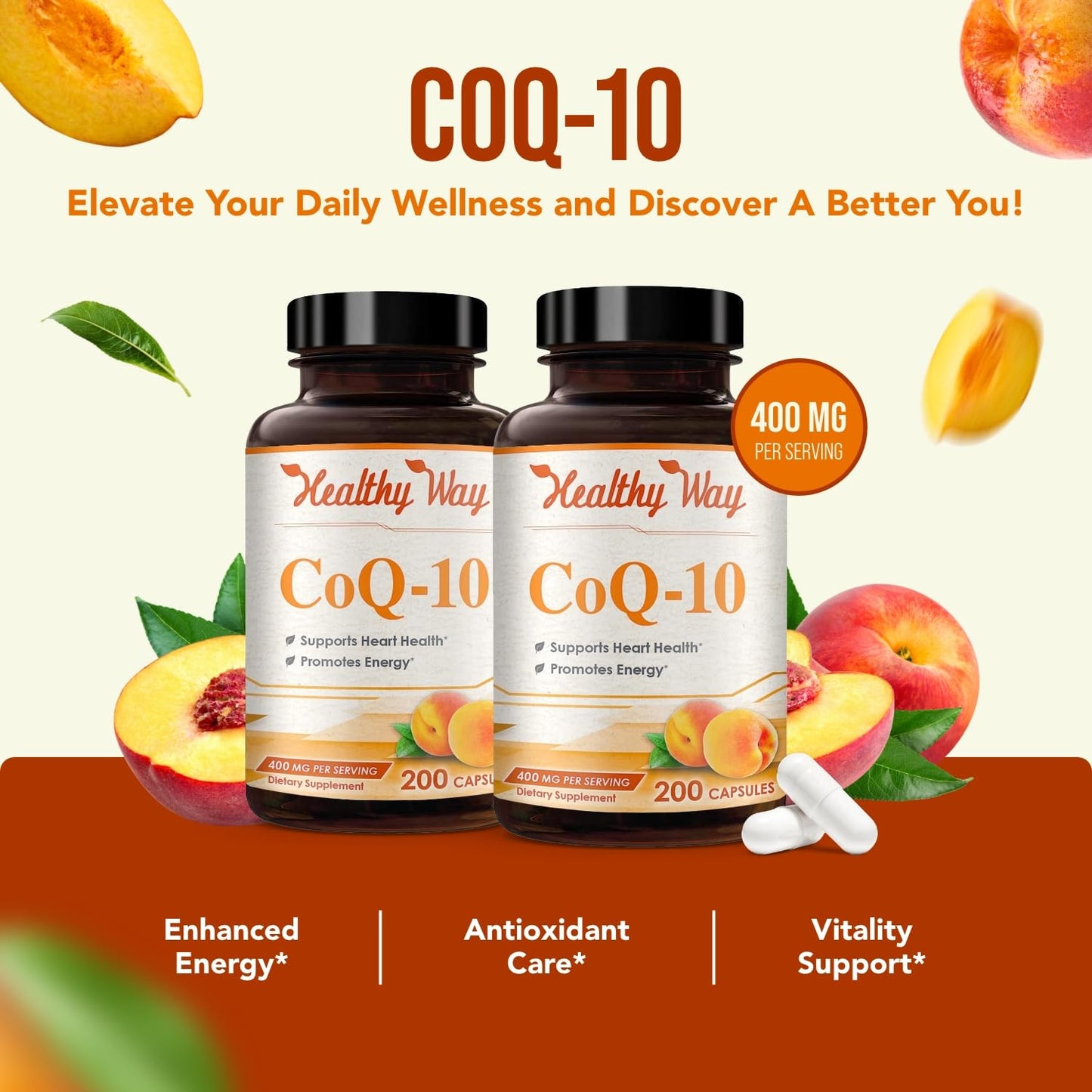 HealthyWayRx Coenzyme Q10 400mg Capsule, 200 Count