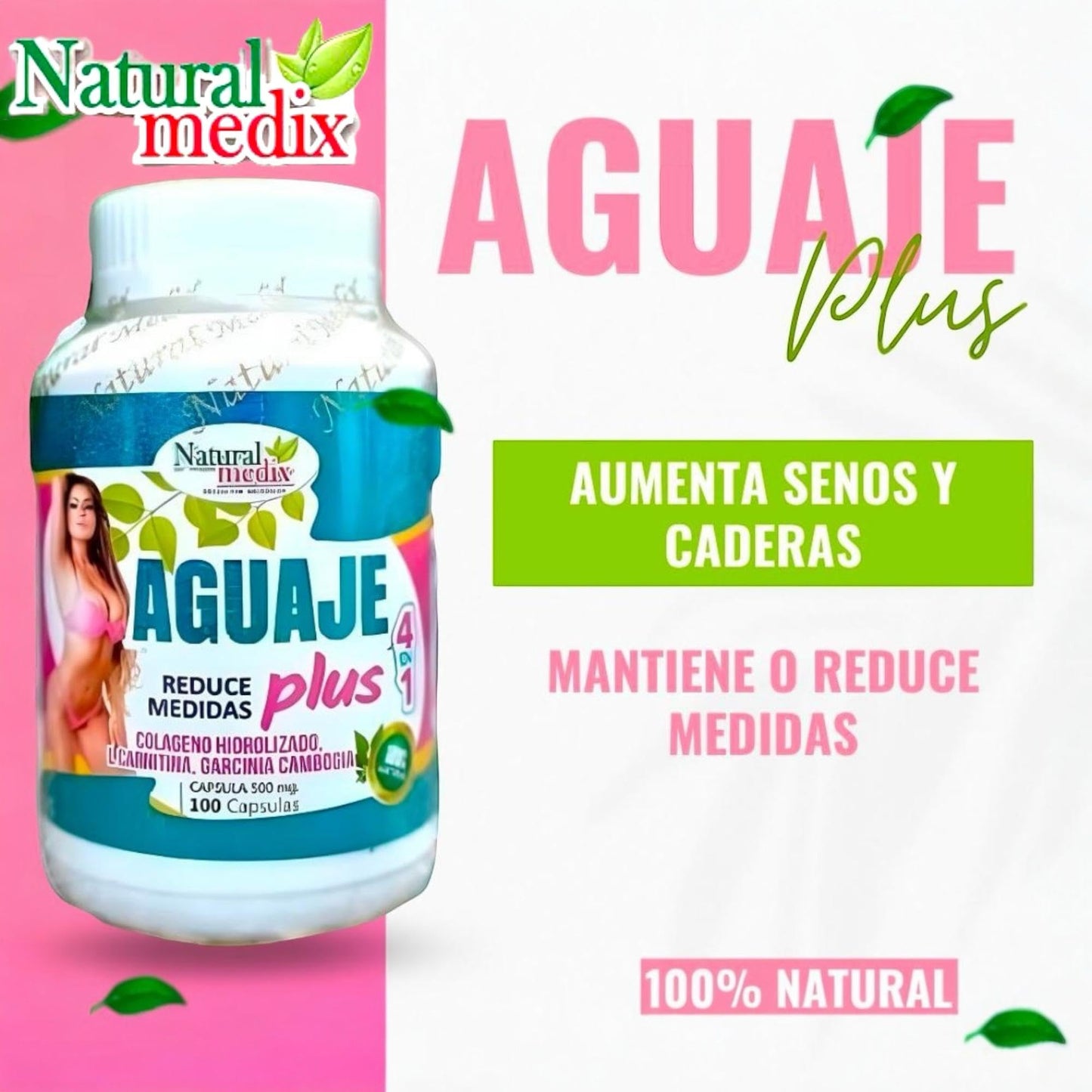 Natural Medix Aguaje Plus 4 in 1 Peruvian Female Health Supplement 100 Capsules