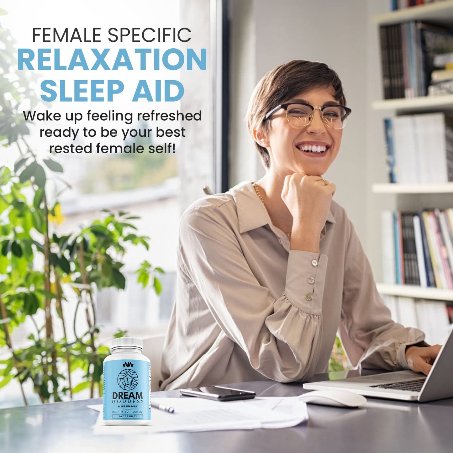 Warped Wellness Womens Sleep Support Supplement Capsule 60 Count
