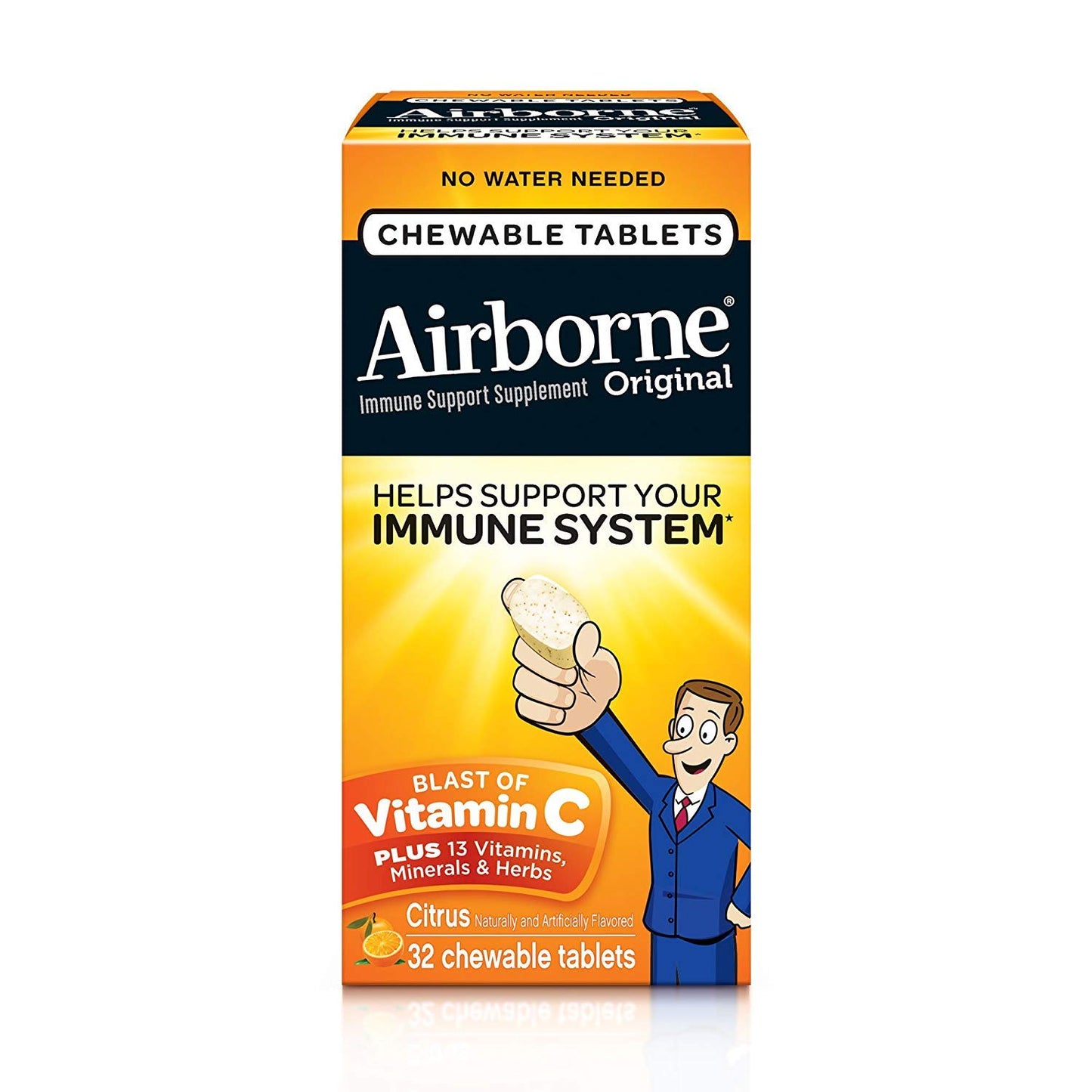 Airborne Citrus Vitamin C Chewable Tablets, 192 Tablets