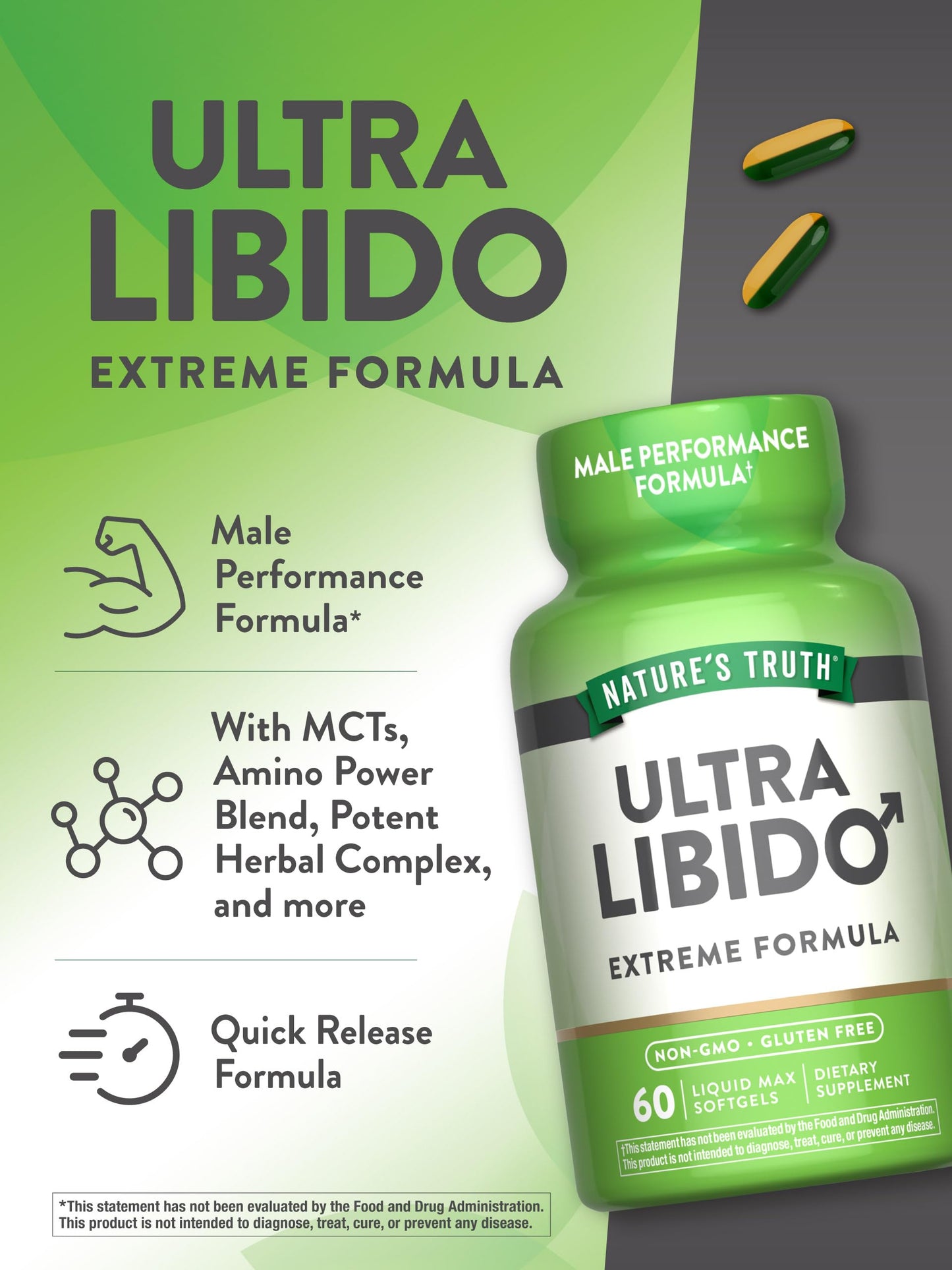 Nature's Truth Libido Supplement for Men Softgels 60