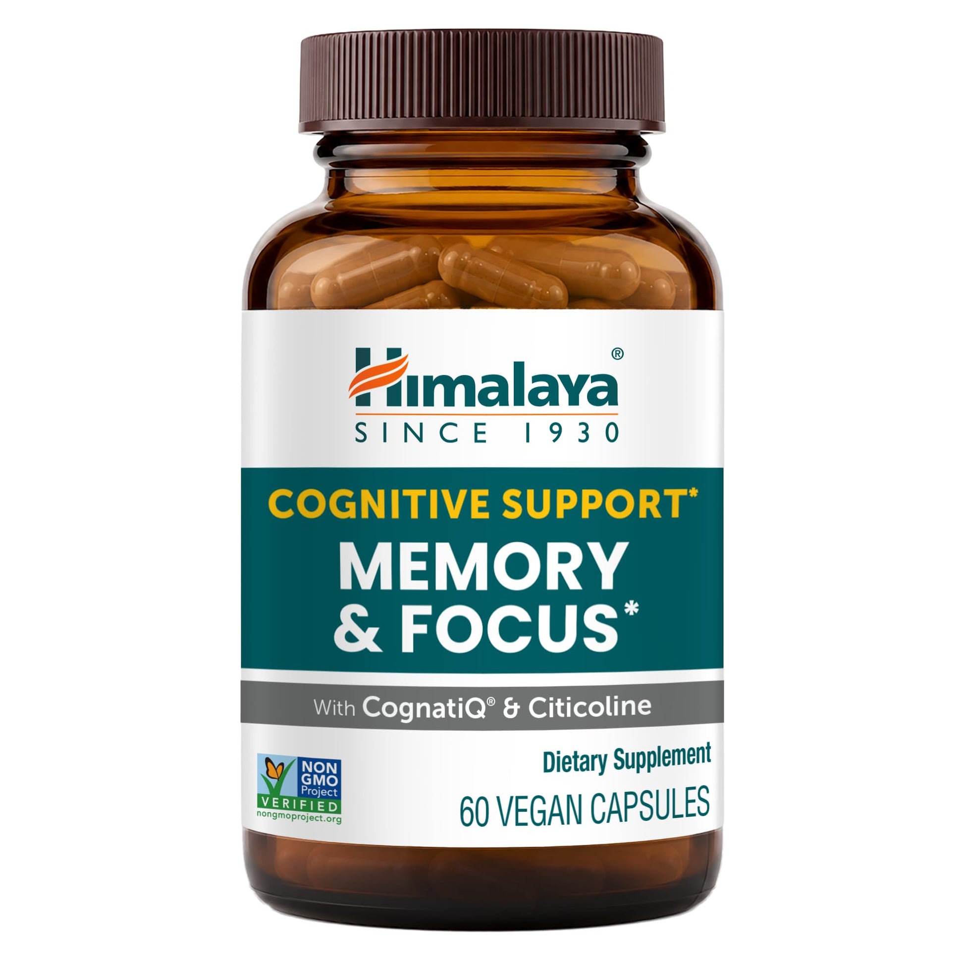 Himalaya Memory & Focus Herbal Supplement Capsules 60 Count