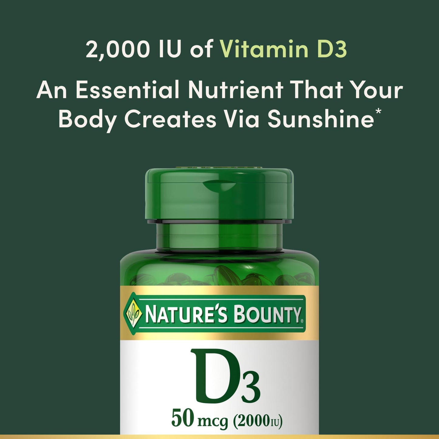Nature's Bounty Vitamin D3 2000 IU Softgels 240 Count