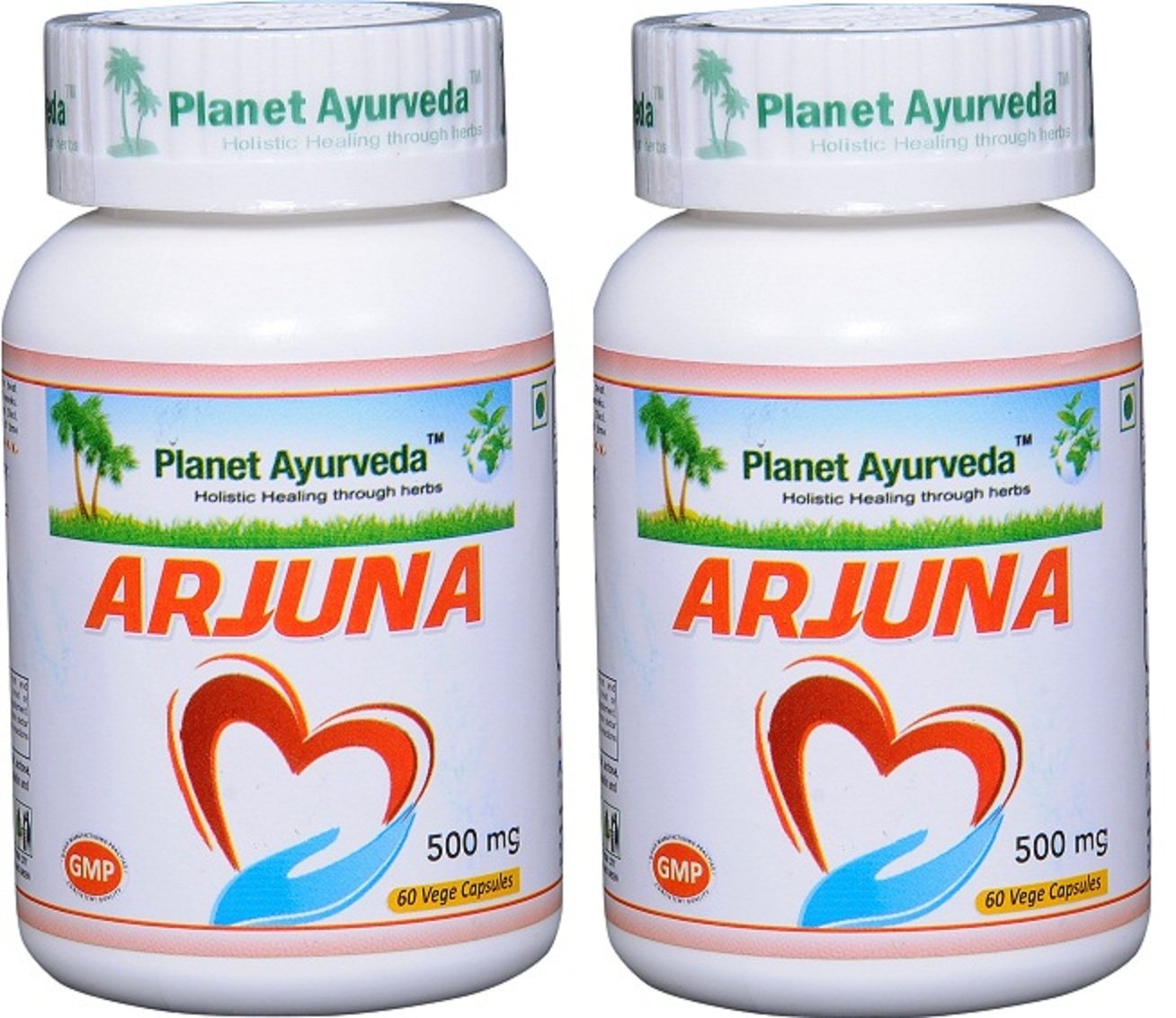 Planet Ayurveda Arjuna 500mg Veg Capsules, 2 Bottles