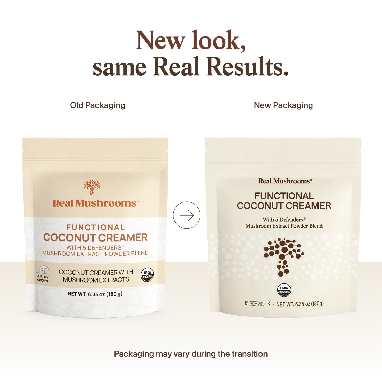 Real Mushrooms Organic Coconut Creamer with Reishi Powder, 6.35 Ounce