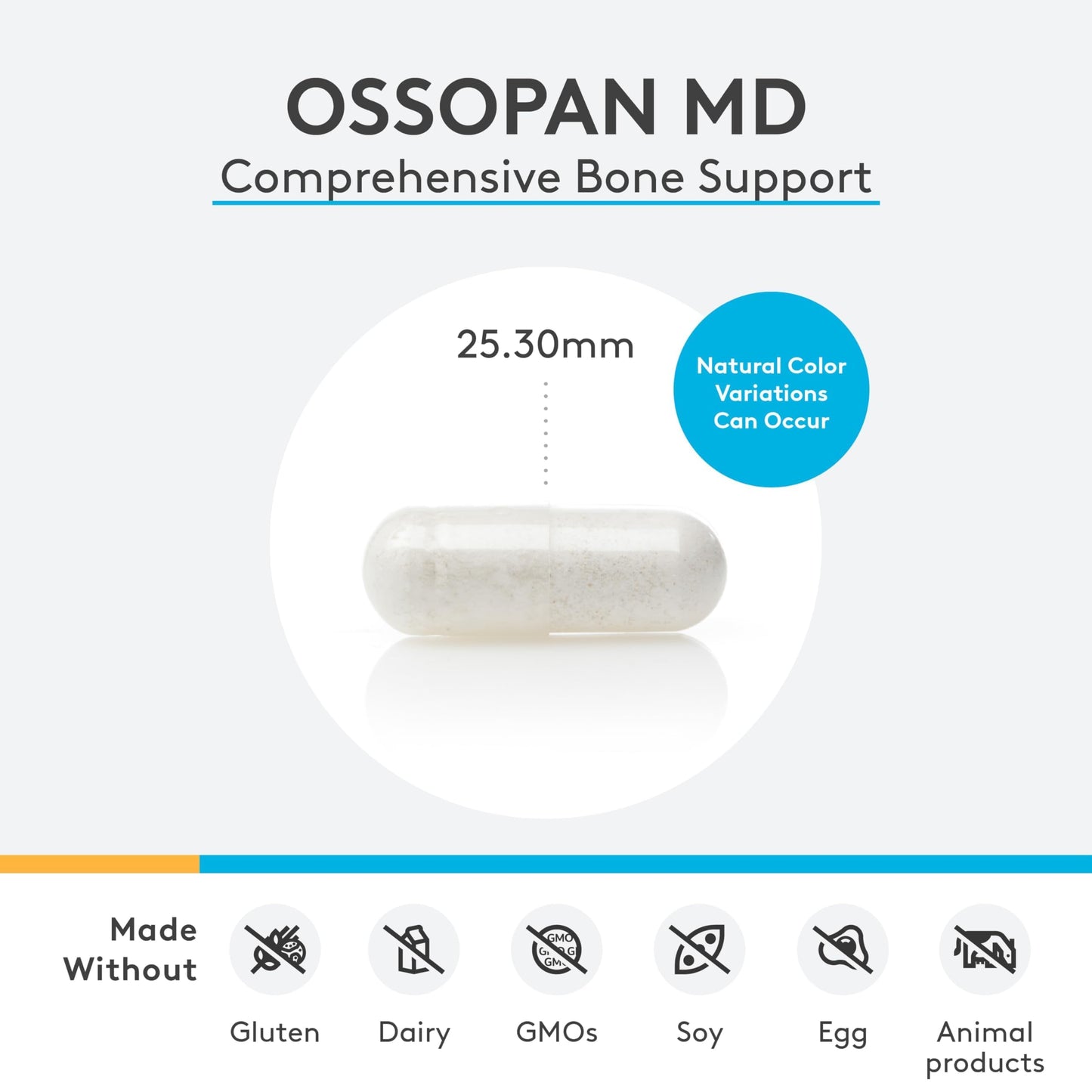 XYMOGEN Ossopan MD - Bone Strength & Structural Support - Microcrystalline Hydroxyapatite with Vitamins & Minerals - MCHC Bone Formula - Gluten-Free, Dairy-Free, & Non-GMO, 120 Capsules