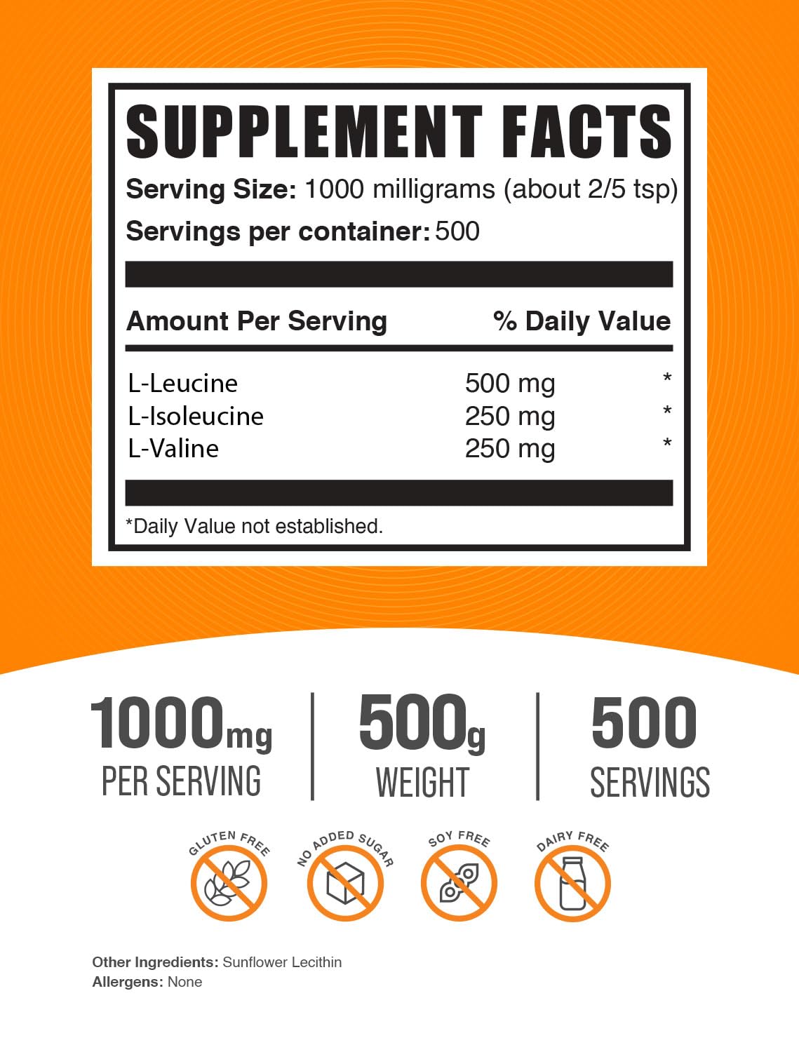 BulkSupplements L-Glutamine 500g + BCAA 2:1:1 500g Bundle Powder, 35.237