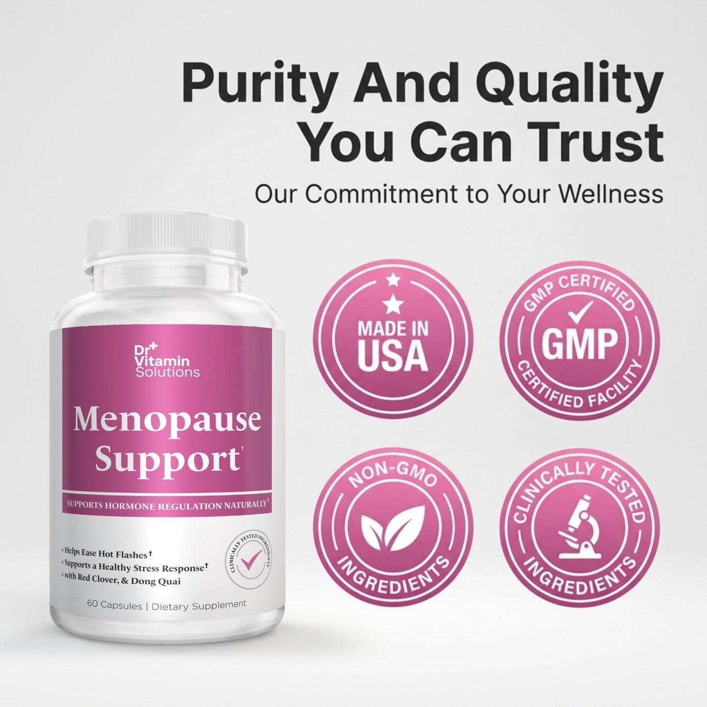 DR VITAMIN SOLUTIONS Menopause & Perimenopause Supplements for Women - Hot Flashes Relief Capsules 60 Count