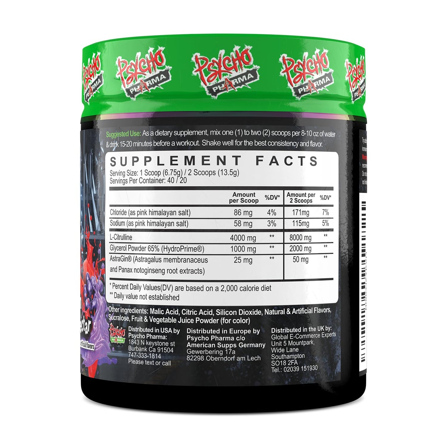 Psycho Pharma Edge Pump All-Star Nitric Oxide Pump Formula Powder 9.38 oz