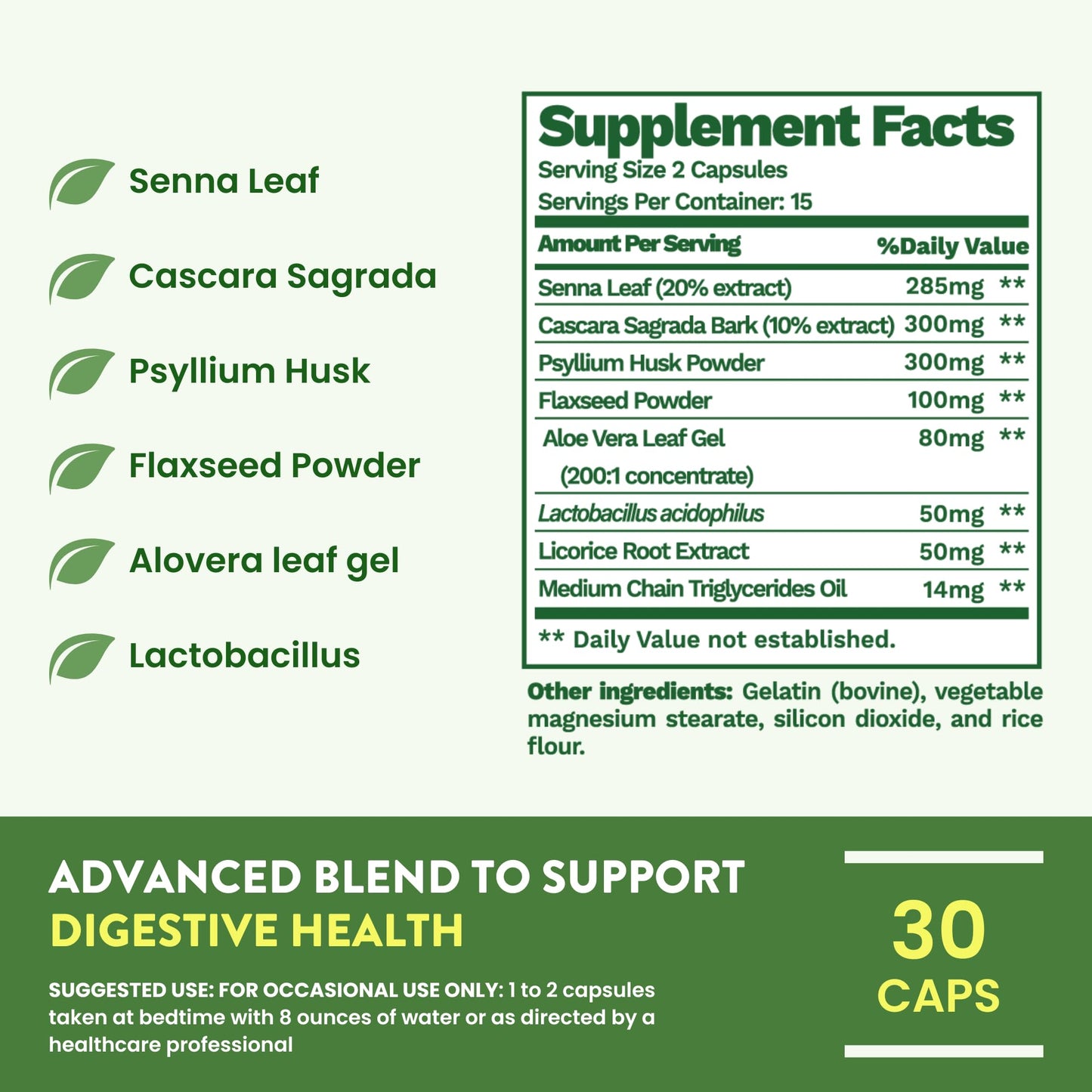 Oona Health 15 Day Advanced Colon Cleanse Capsules 30