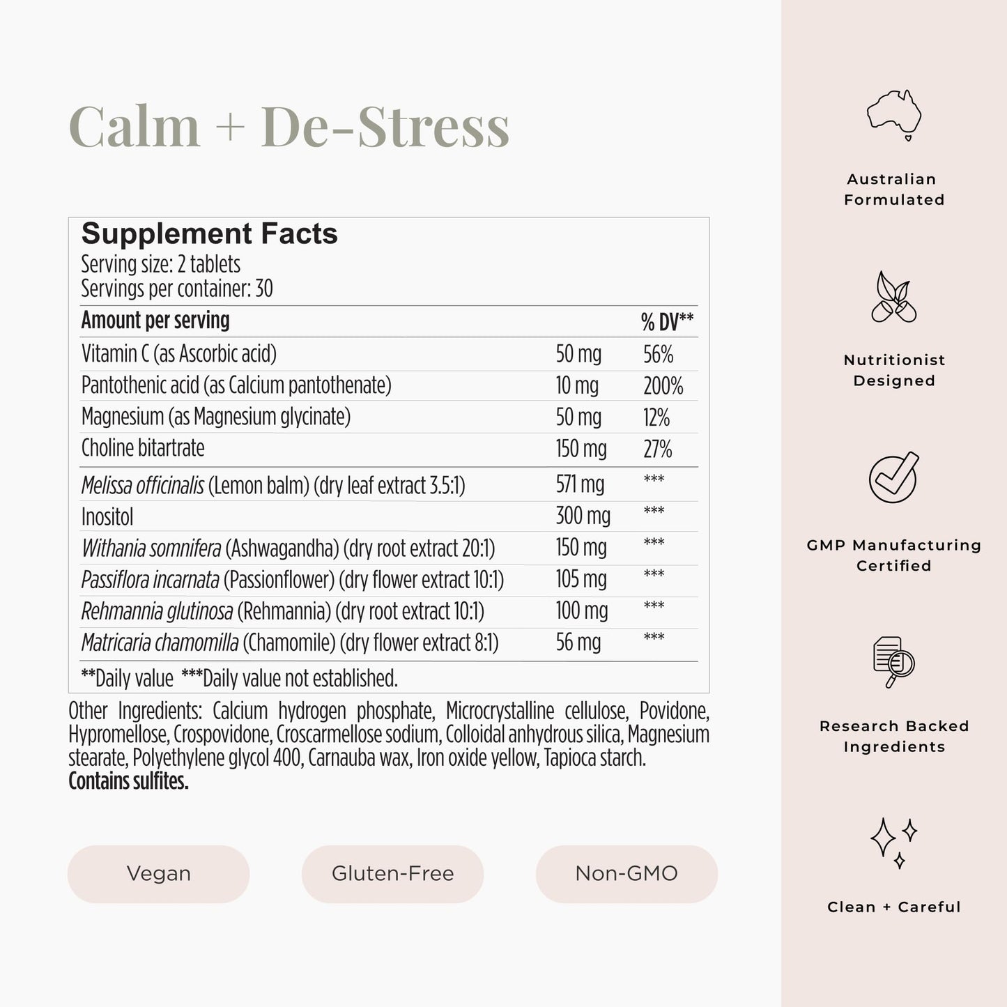 JSHealth Calm + Destress Supplement Capsules 60