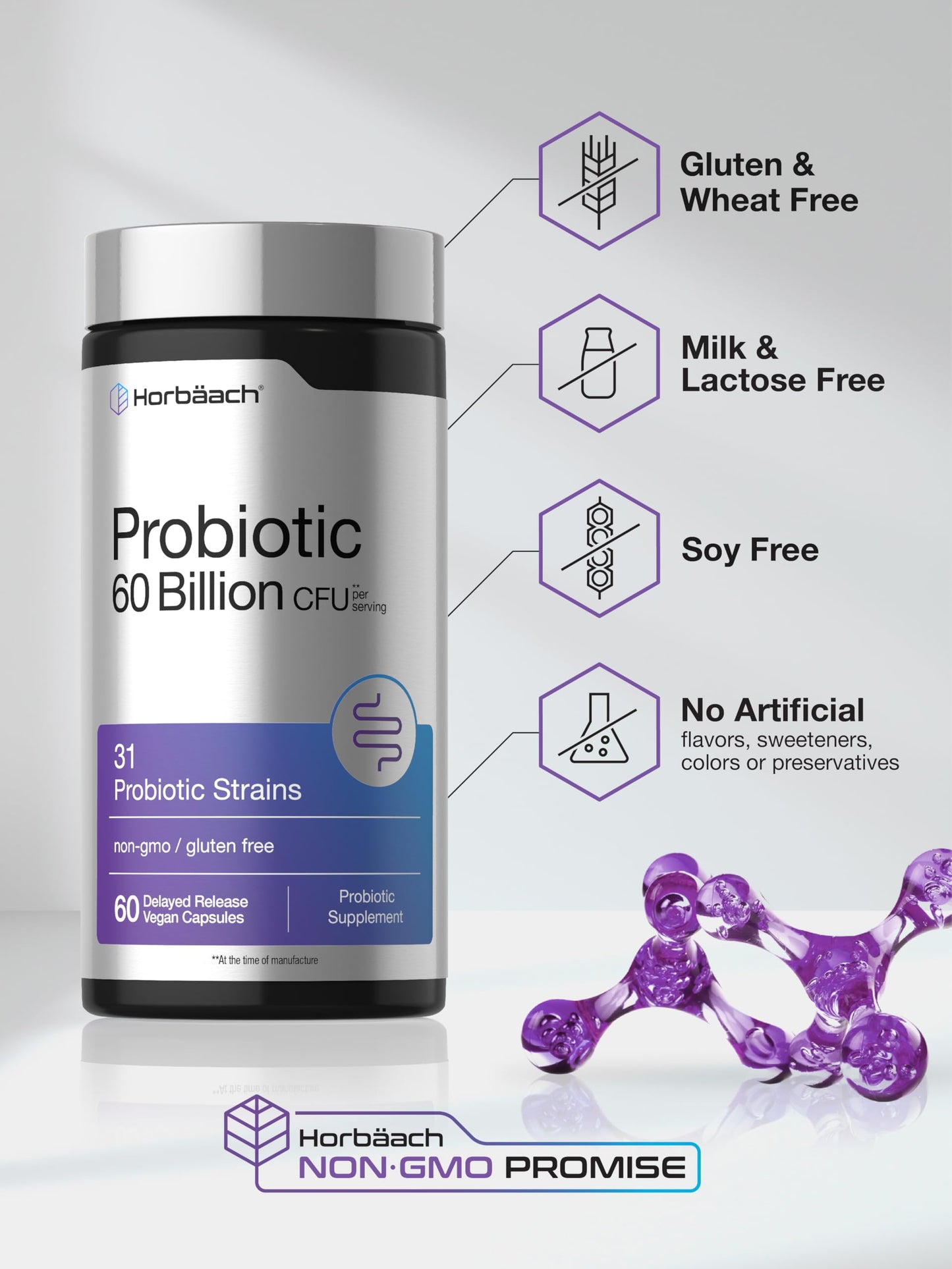 Horbäach Probiotics for Women and Men Capsules 60