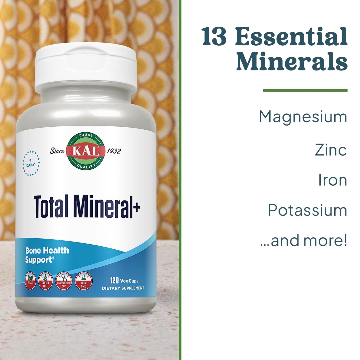 KAL Total Mineral Plus Capsules, 120 Count