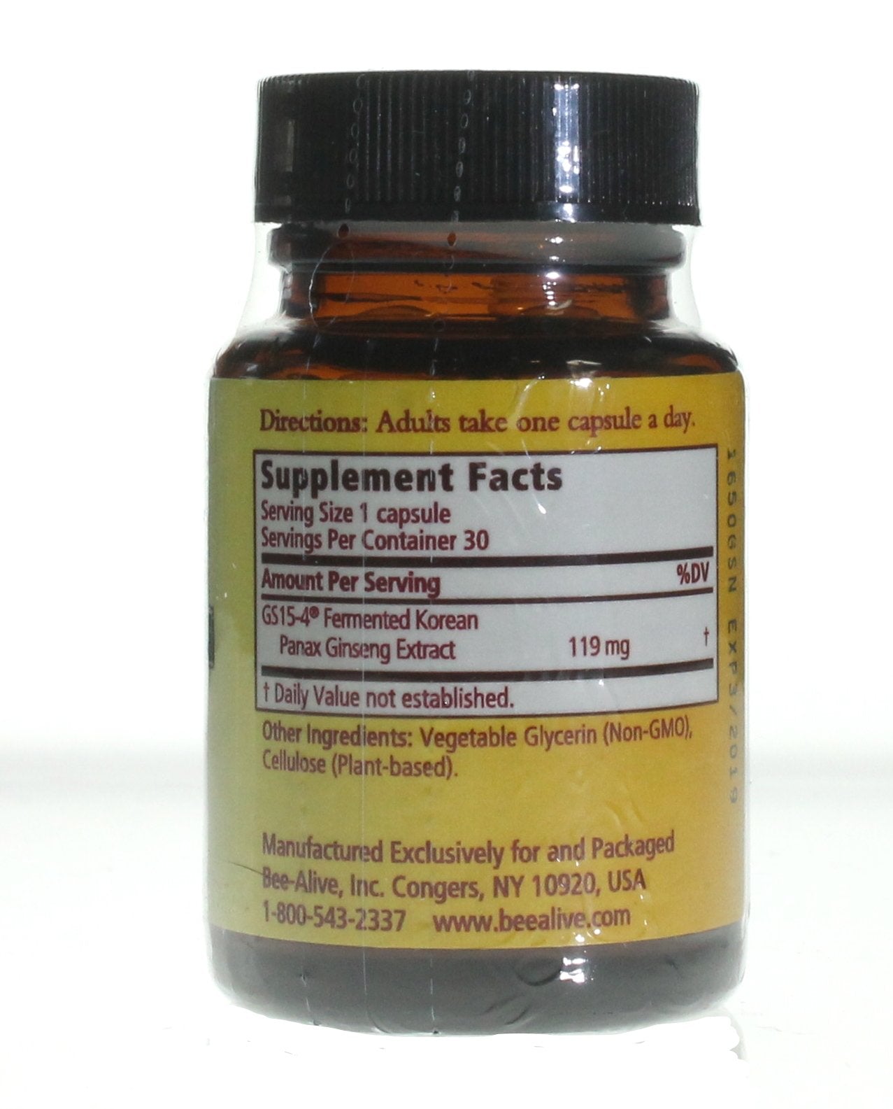BeeAlive Fermented Ginseng Extract Capsules 30 Count