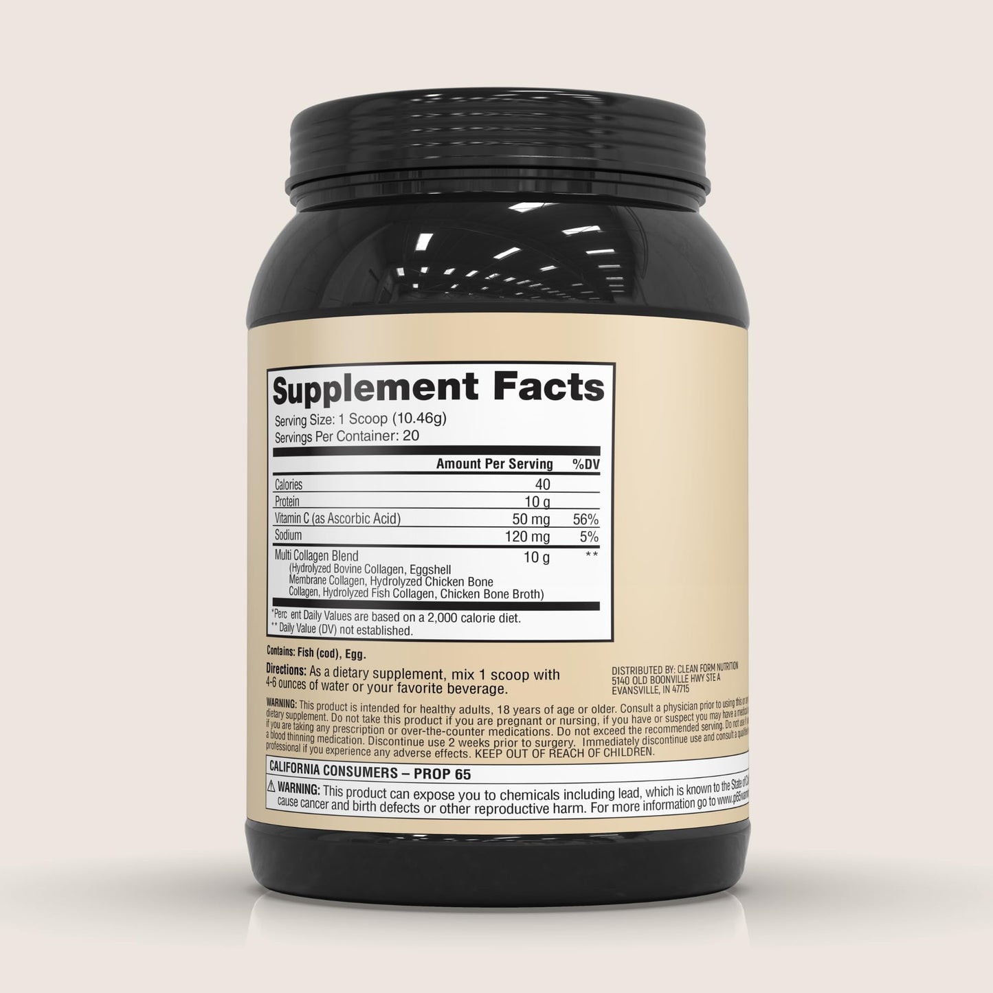CleanForm Nutrition Iron Feather Collagen Powder 10.32 Ounce