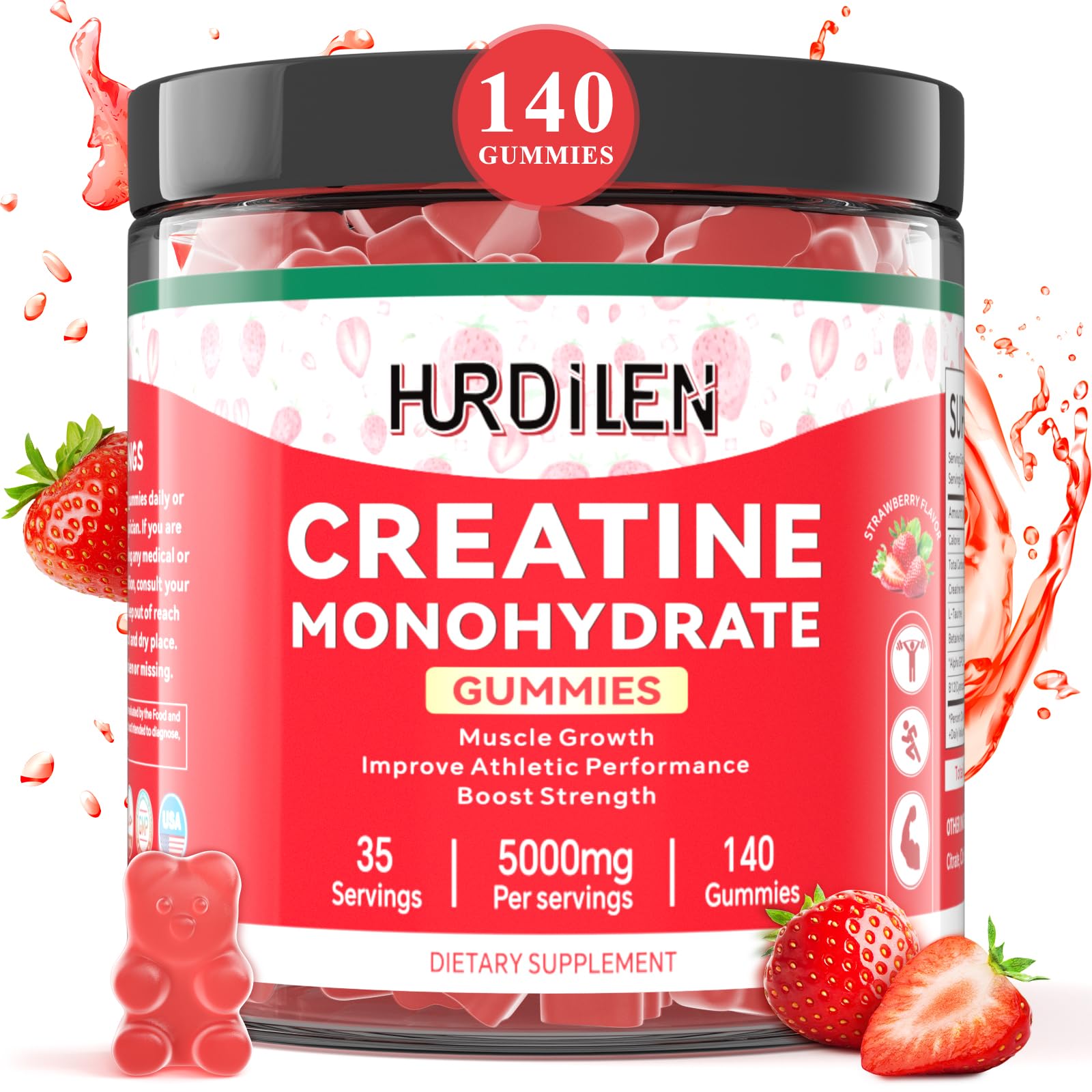 Hurdilen Creatine Monohydrate Gummy 140 Count