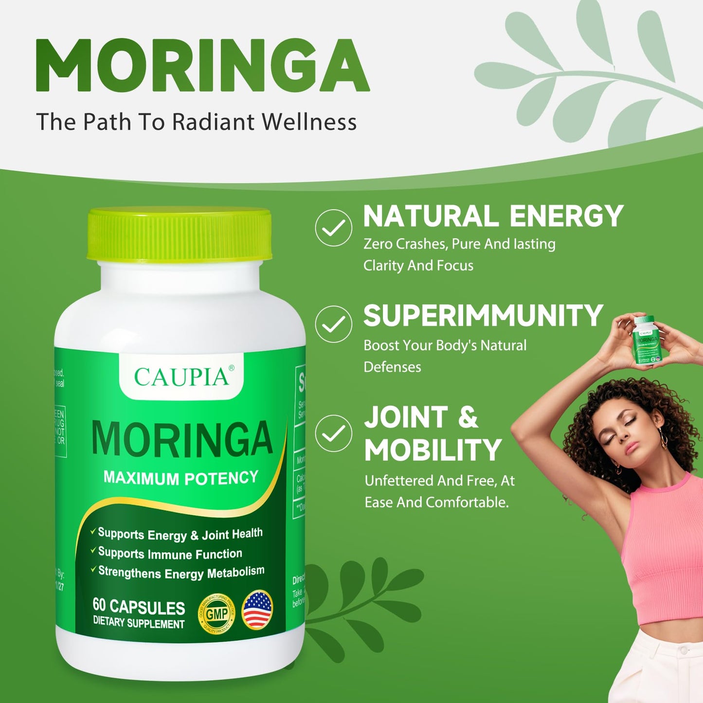 CAUPIA Moringa Capsules 60 Count