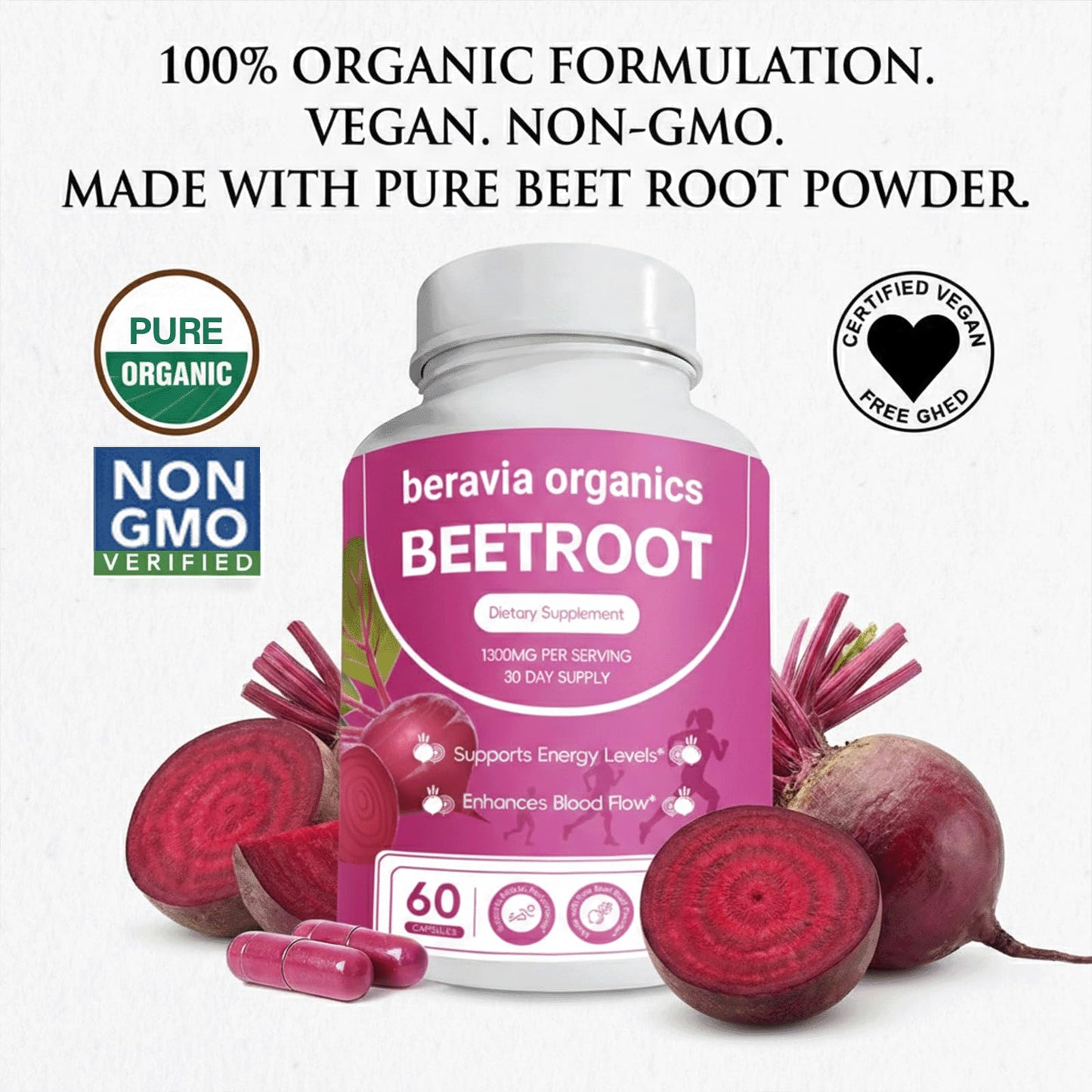 Beravia Organics Beet Root Capsules 1 Count