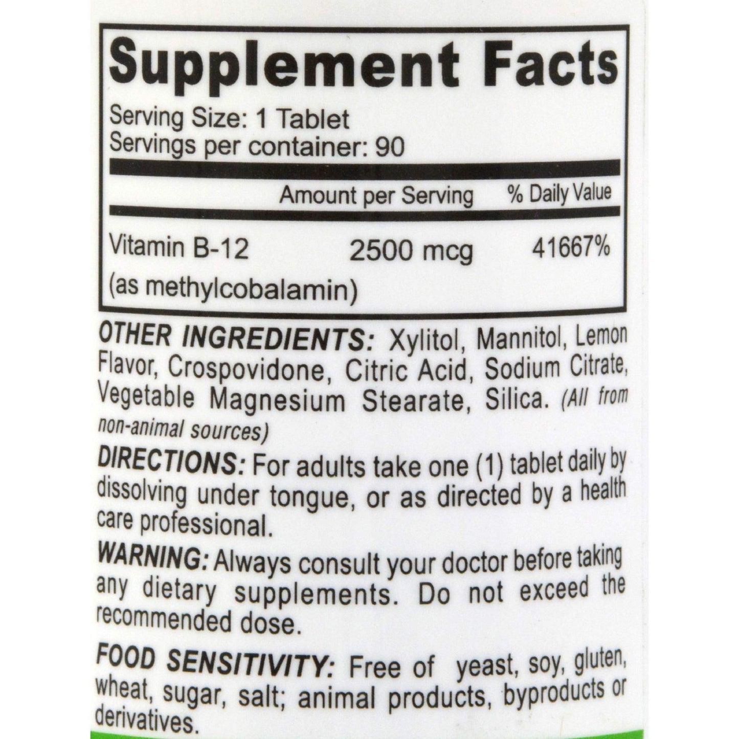 DEVA Vegan Vitamins Sublingual B12-2500 mcg Bioactive Methyl B12, 90 Tablets