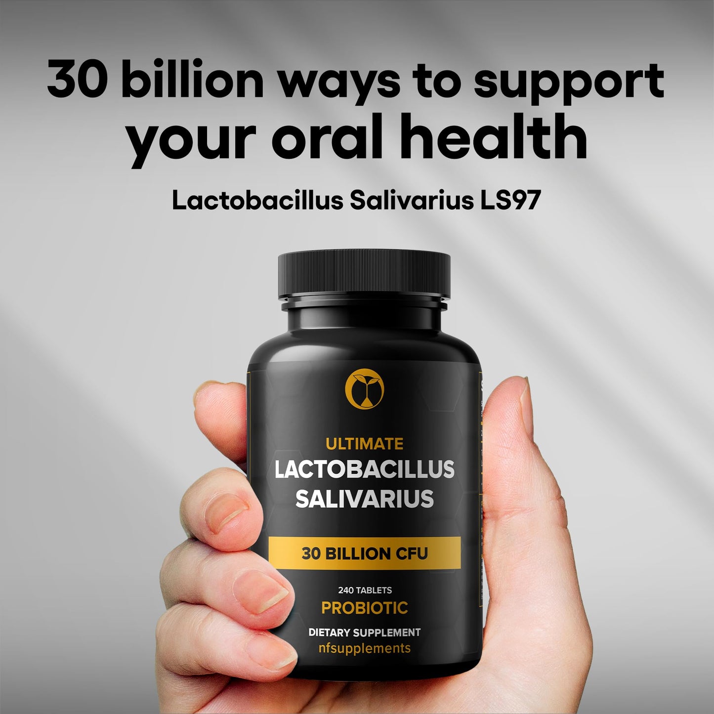 Natural Foundation Supplements Lactobacillus Salivarius Probiotic Supplement 240 Tablets