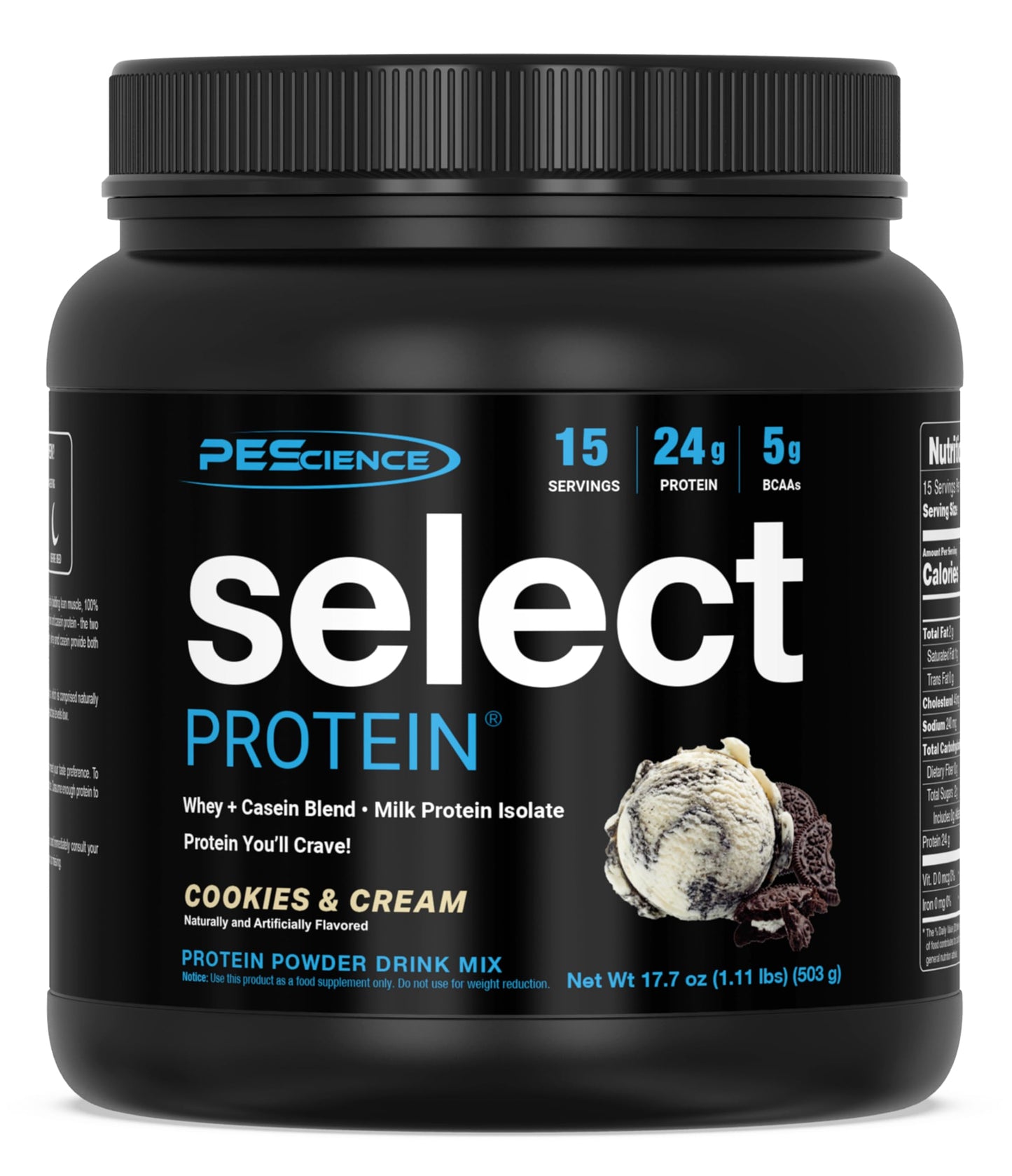 PEScience Select Protein Powder Cookies and Cream 17.7 Servings